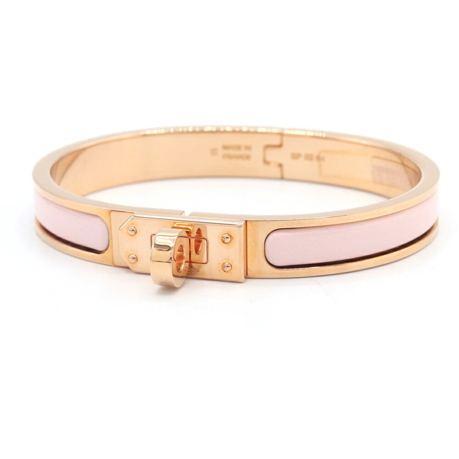Hermes Charm Bracelet Enamel: Hermes Charm Bracelet Enamel Rose gold enamel charm bracelet from Hermes, featuring a subtle and elegant design. The 15.5cm length provides a comfortable fit, while the used condition ensures a like-n