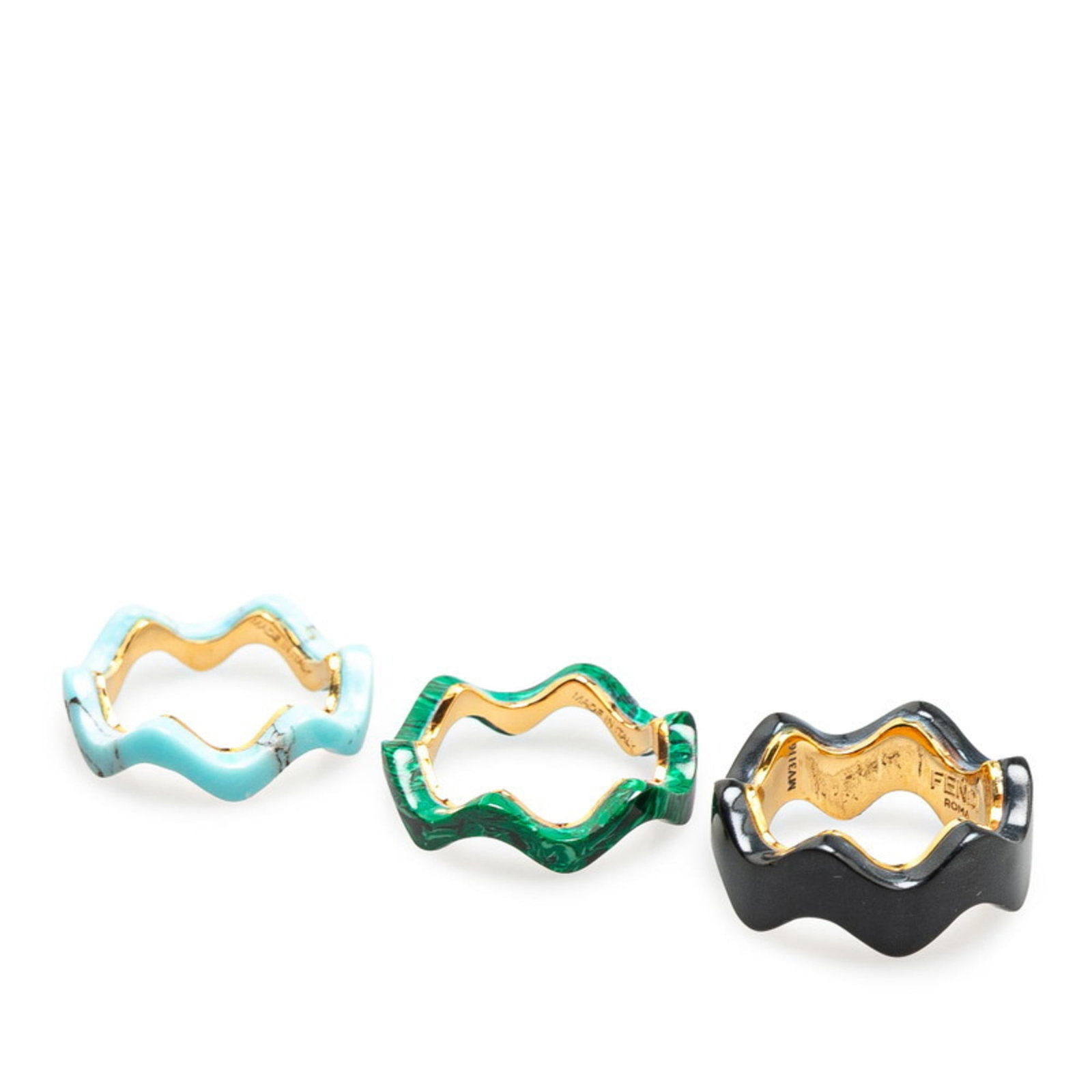Fendi Band Ring Gold Plating: Fendi Band Ring Gold Plating Gold Plating Fendi Band Ring - A stylish and sophisticated accessory featuring gold plating details. Traces of usage are visible, with minor scratches and dirt present, in