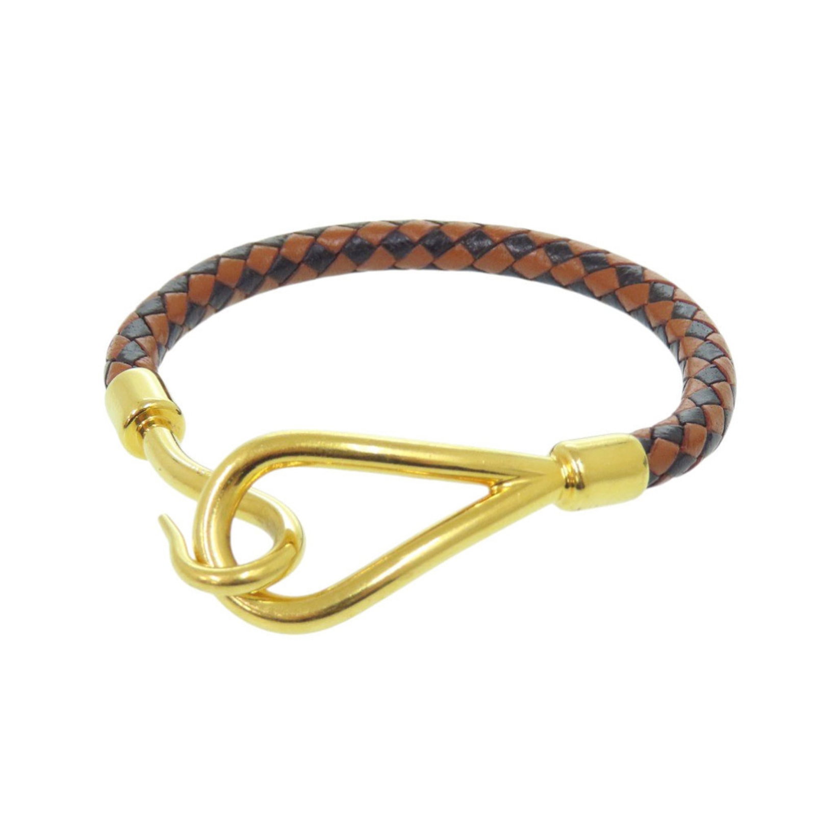 Hermes Charm Bracelet Leather, Metal: Hermes Charm Bracelet Leather, Metal Used (like new) Hermes Charm Bracelet in black and brown leather with metal accents, measuring 18cm in length. This item has hardly any traces of usage and is pres