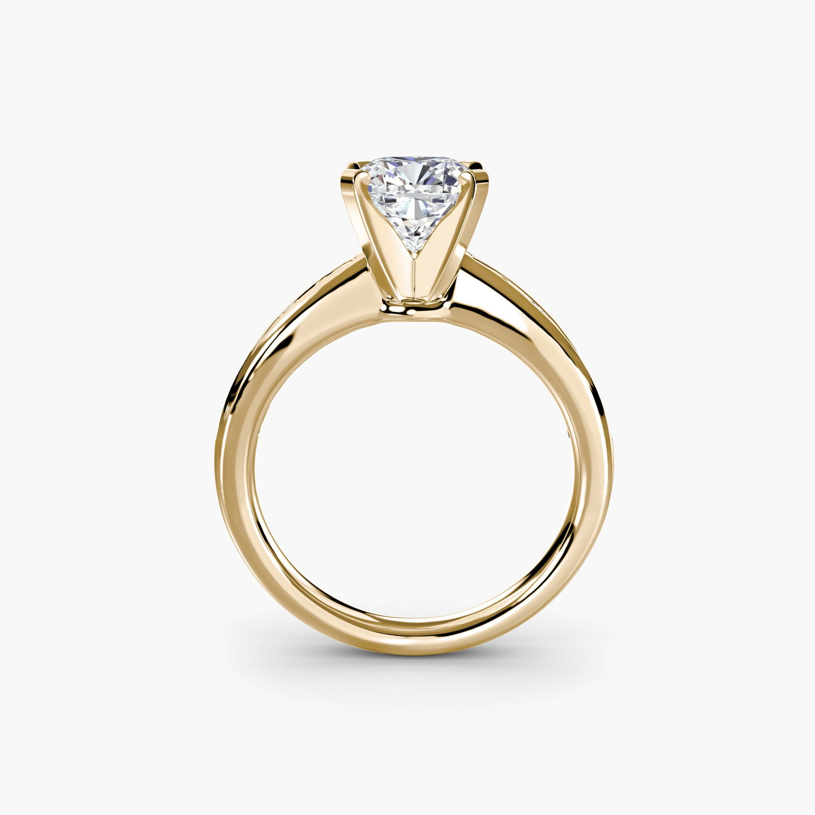 Pave Cushion 18Kt Yellow Gold Ring Setting: Pave Cushion 18Kt Yellow Gold Ring Setting 18Kt Yellow Gold Cushion Ring Setting with Pave Details. This stunning ring setting features 12 pave side stones totaling 0.313 carats in EF/VS lab-grown