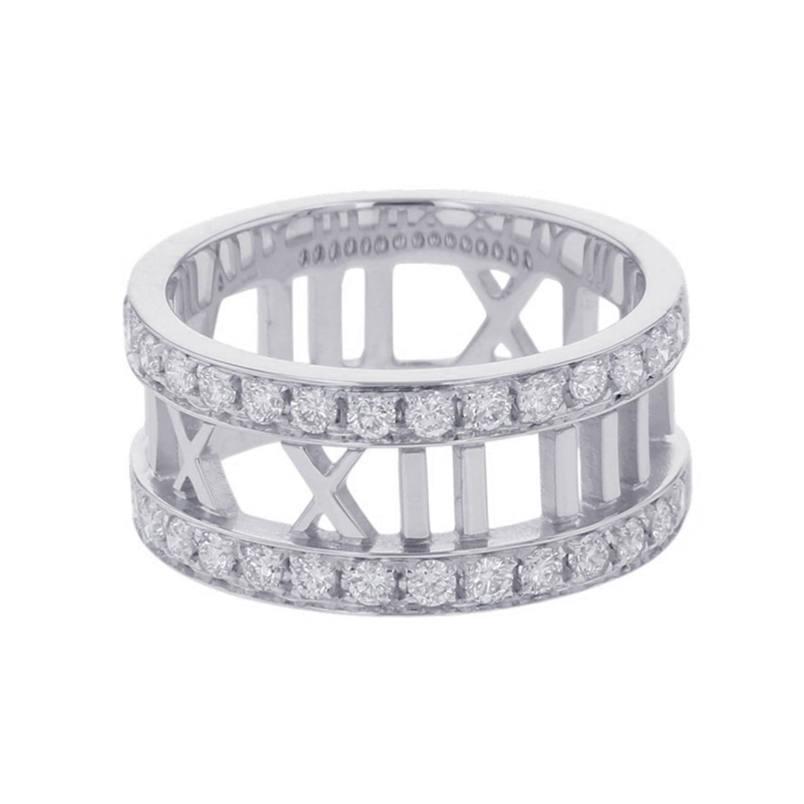 Tiffany Band Ring White Gold (18K): Tiffany Band Ring White Gold (18K) Tiffany Band Ring White Gold (18K) is a beautiful, pre-owned band ring featuring a diamond stone. This 18K white gold ring boasts a sturdy design with a comfortable