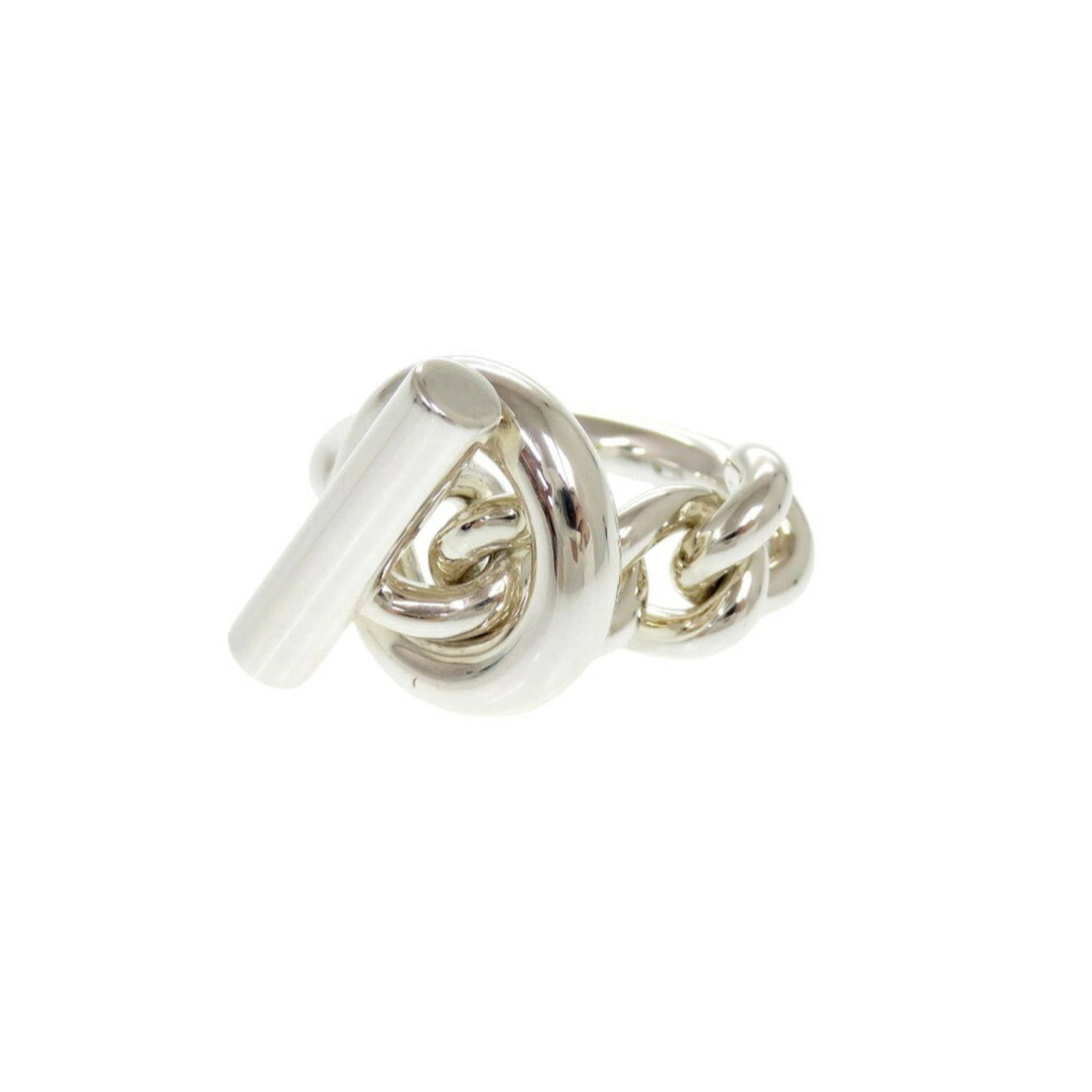 Hermes Band Ring Silver 925: Hermes Band Ring Silver 925 Silver 925 band ring from Hermes features a sleek design. Used in very good condition with some minor scratches and dirt, this ring still shines with its silver finish. A f