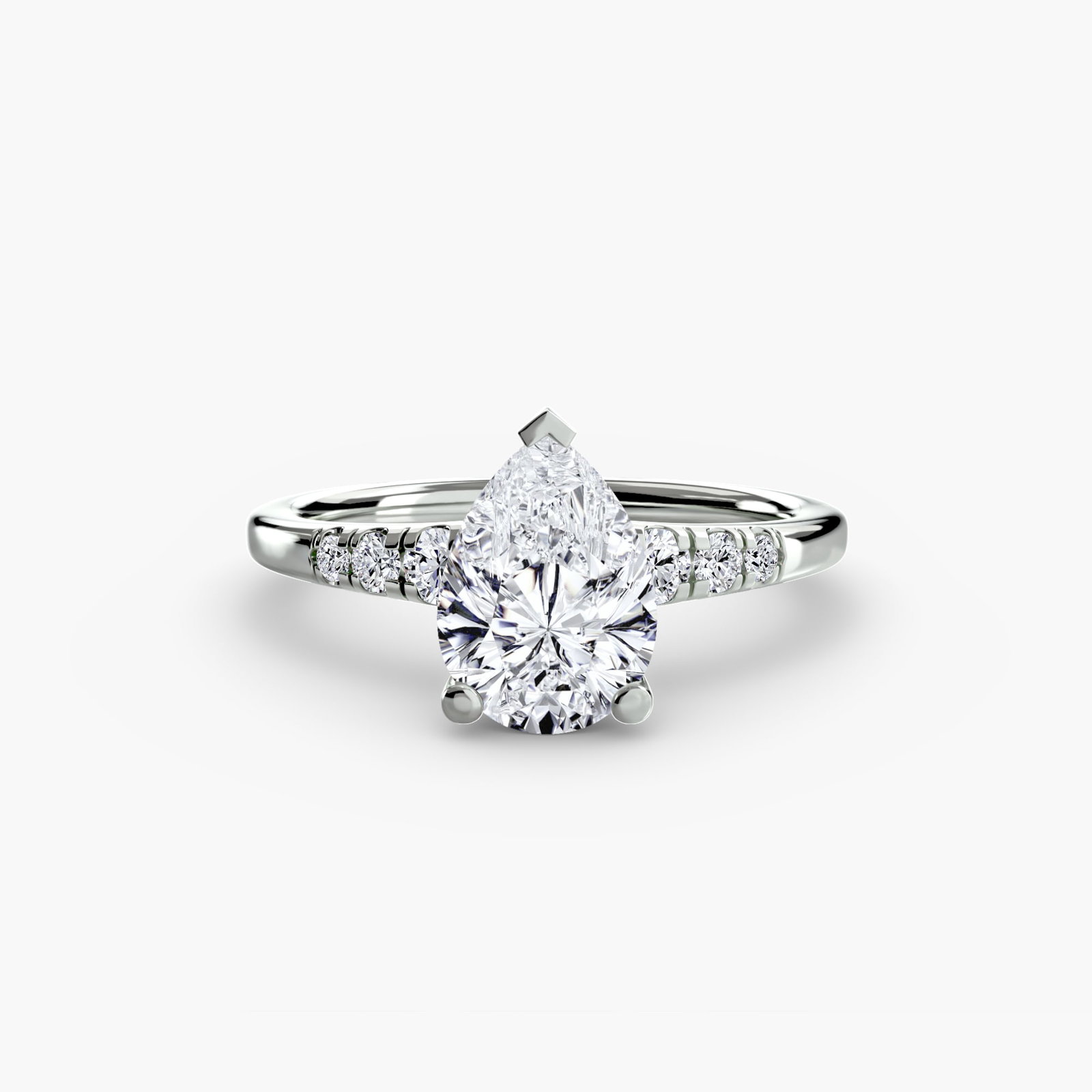Solitaire Pear 950 Platinum Ring Setting - 2