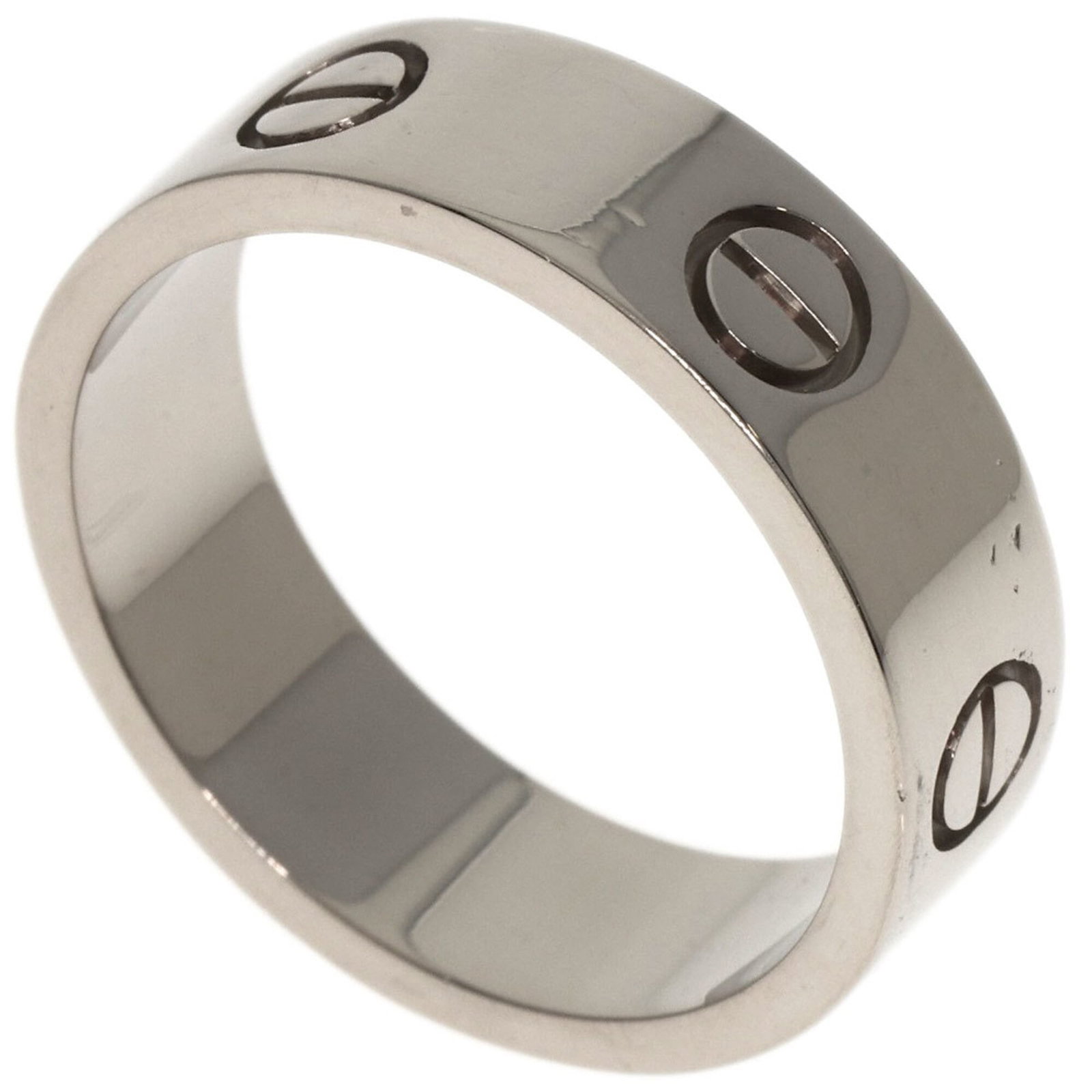 Cartier Band Ring White Gold (18K): Cartier Band Ring White Gold (18K) Cartier Band Ring White Gold (18K) features a classic design with a white gold band, suitable for everyday wear. The item has some signs of usage, including