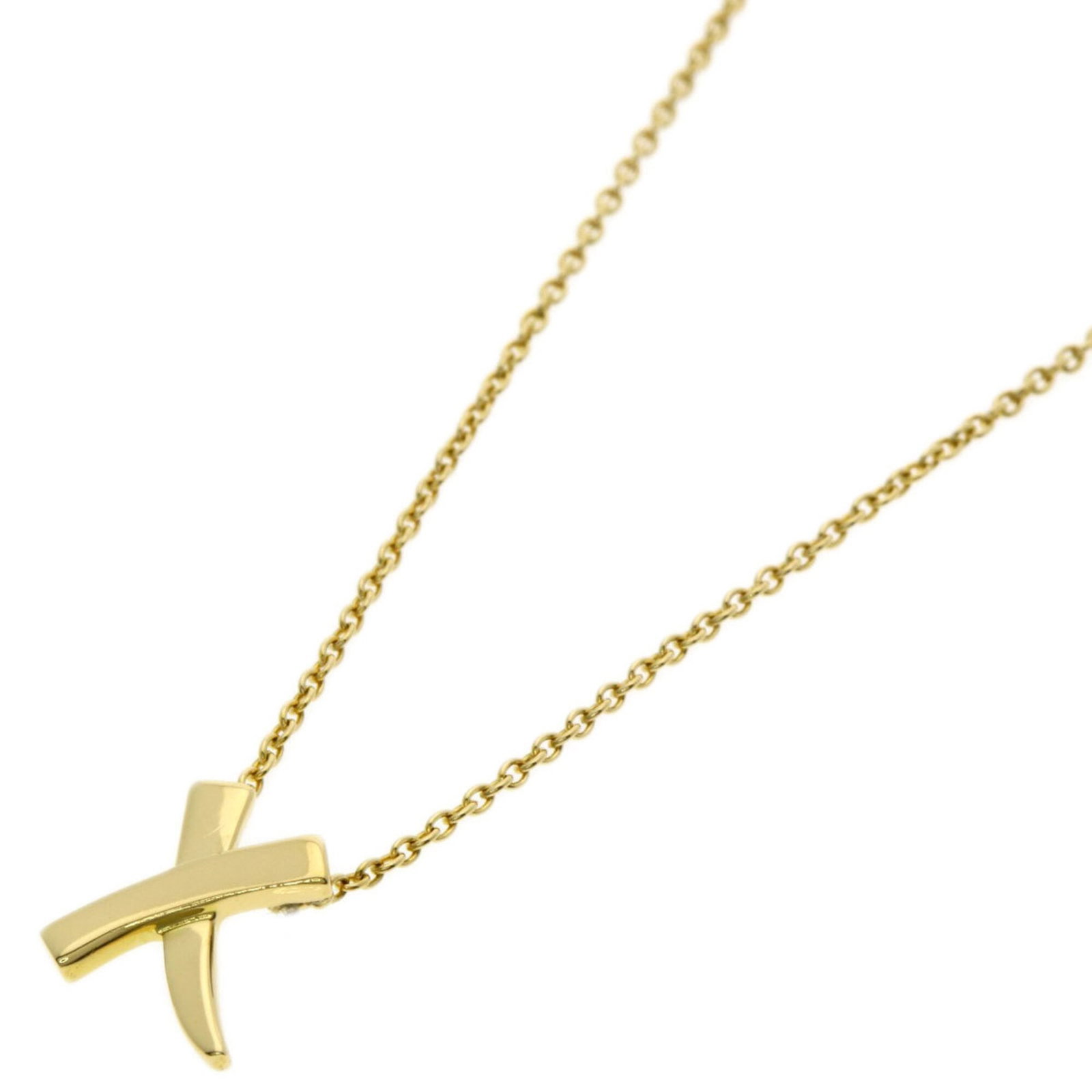 Tiffany Kiss Necklace, 18K Yellow Gold, Women's, TIFFANY&Co.: Tiffany Kiss Necklace, 18K Yellow Gold, Women's, TIFFANY&Co. The Tiffany Kiss Necklace in 18K Yellow Gold is a stunning piece of jewelry featuring a delicate design. With its 9.6mm x 8.2mm pendant