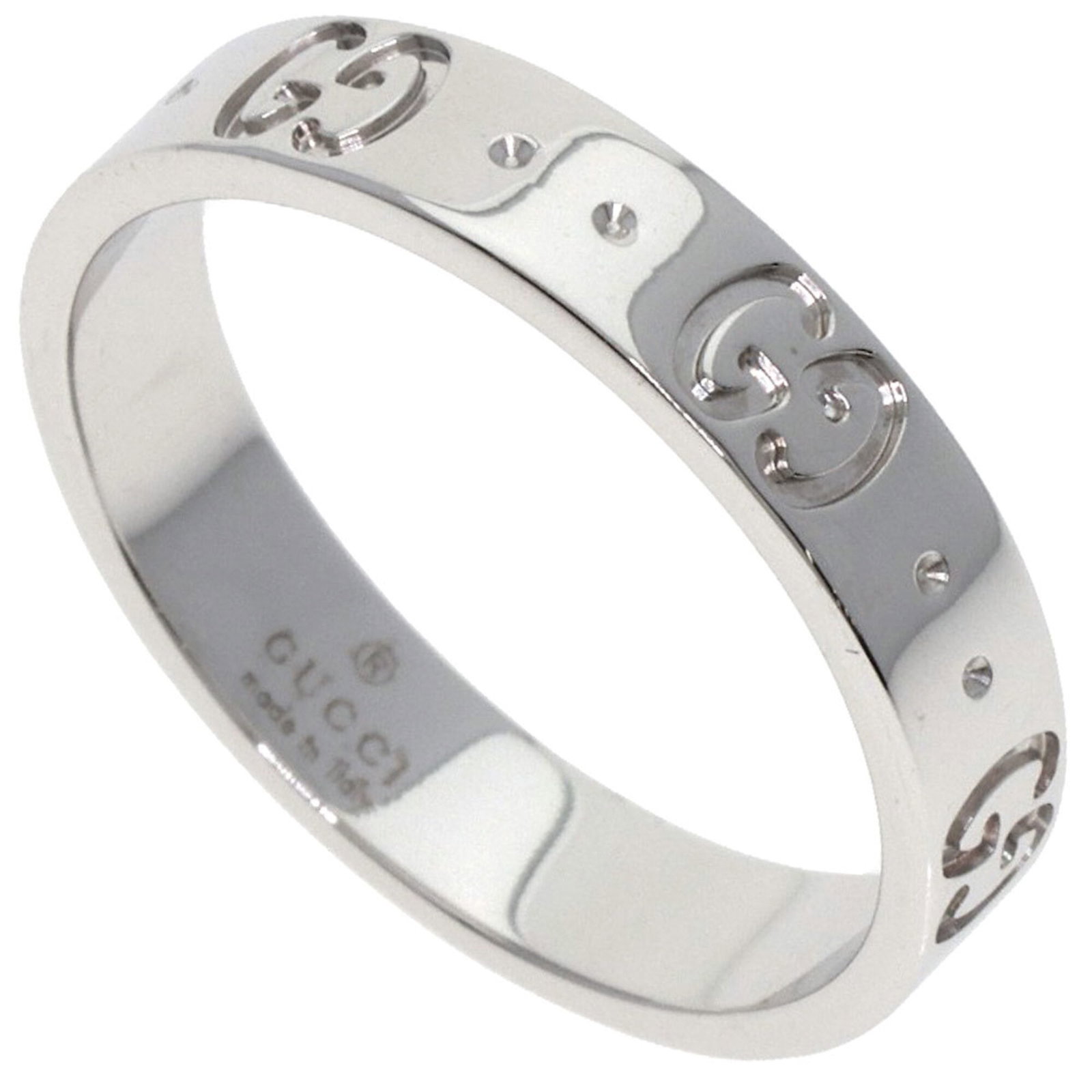 Gucci Band Ring White Gold (18K): Gucci Band Ring White Gold (18K) Gucci Band Ring White Gold (18K) - A sleek and sophisticated accessory featuring Gucci's iconic band design, crafted from high-quality white gold. This elegant ring bo