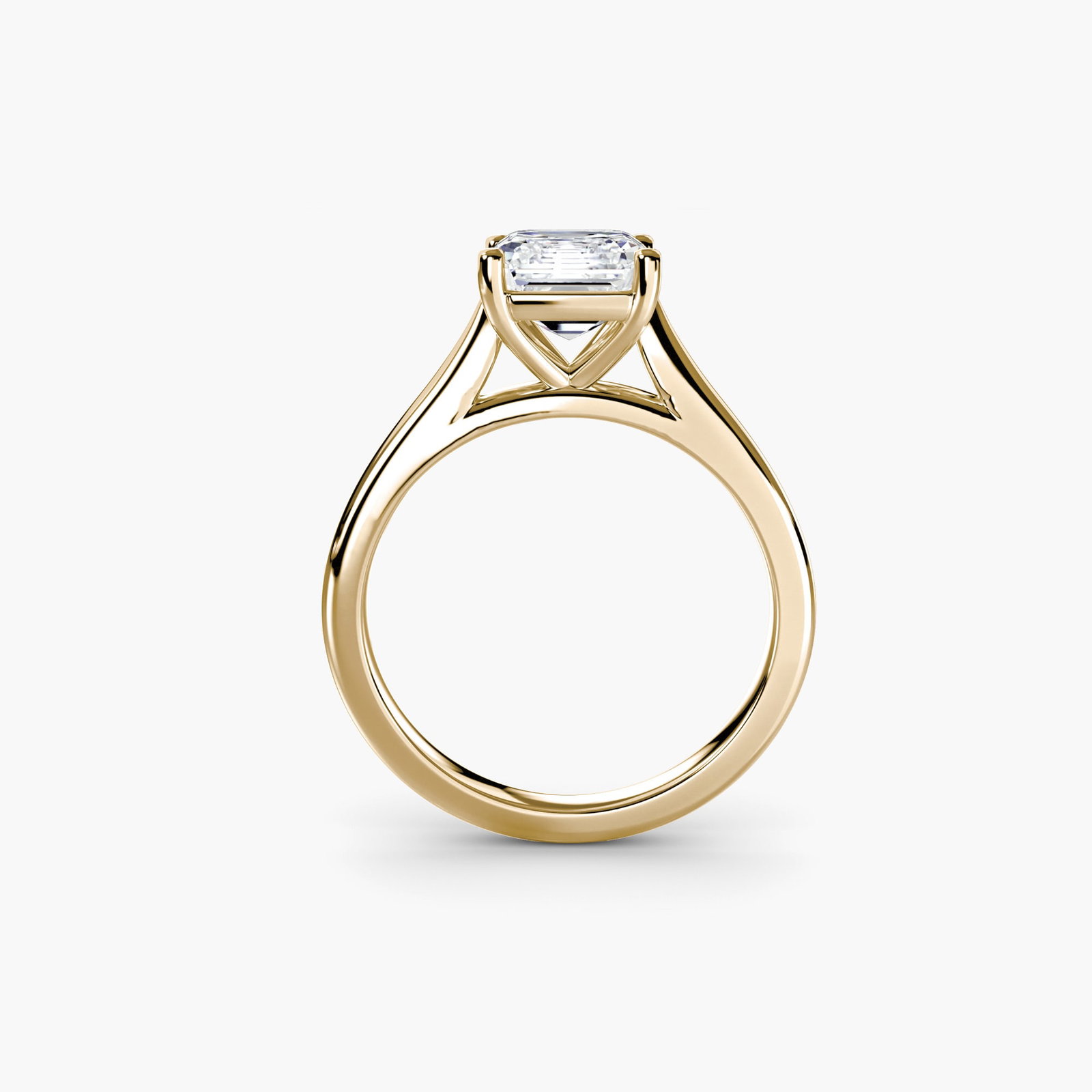 Solitaire Asscher 18Kt Yellow Gold Ring Setting (1 of 5)