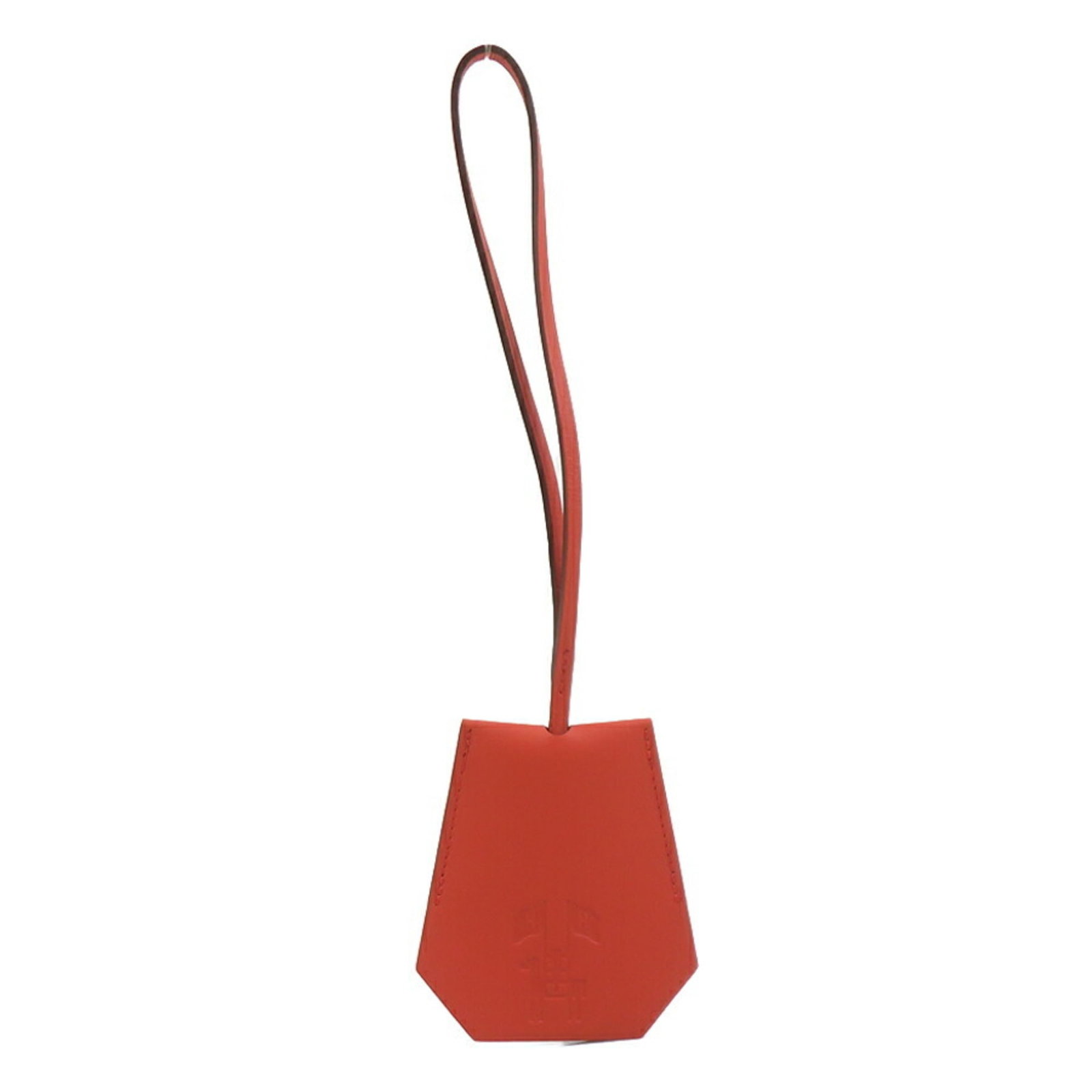 Hermes Handbag Charm Leather, Metal: Hermes Handbag Charm Leather, Metal Brown and Orange Hermes Handbag Charm Leather, Metal. This charm features a unique combination of brown leather and metal accents, measuring 80mm x 70mm in size wit