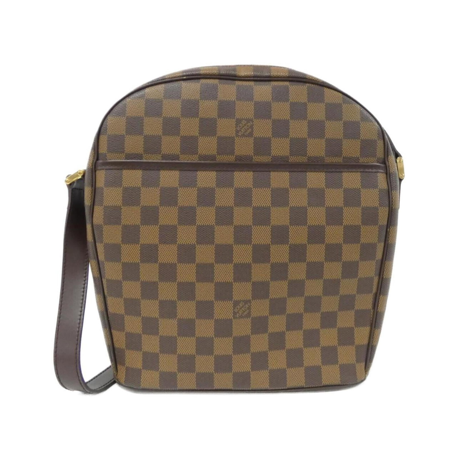 Louis Vuitton Shoulder Bag Coated Canvas: Louis Vuitton Shoulder Bag Coated Canvas The Louis Vuitton Shoulder Bag Coated Canvas boasts a classic design with a touch of rugged elegance. Its Ebene color and gold hardware add a sophisticated