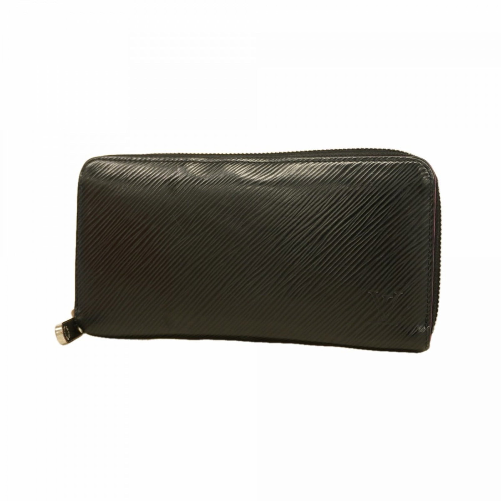 Louis Vuitton Long Wallet (Bi-Fold): Louis Vuitton Long Wallet (Bi-Fold) Black Louis Vuitton long wallet with bi-fold design, measuring 10cm x 19.5cm x 2.5cm, bearing traces of usage and minor scratches. This used item is in good