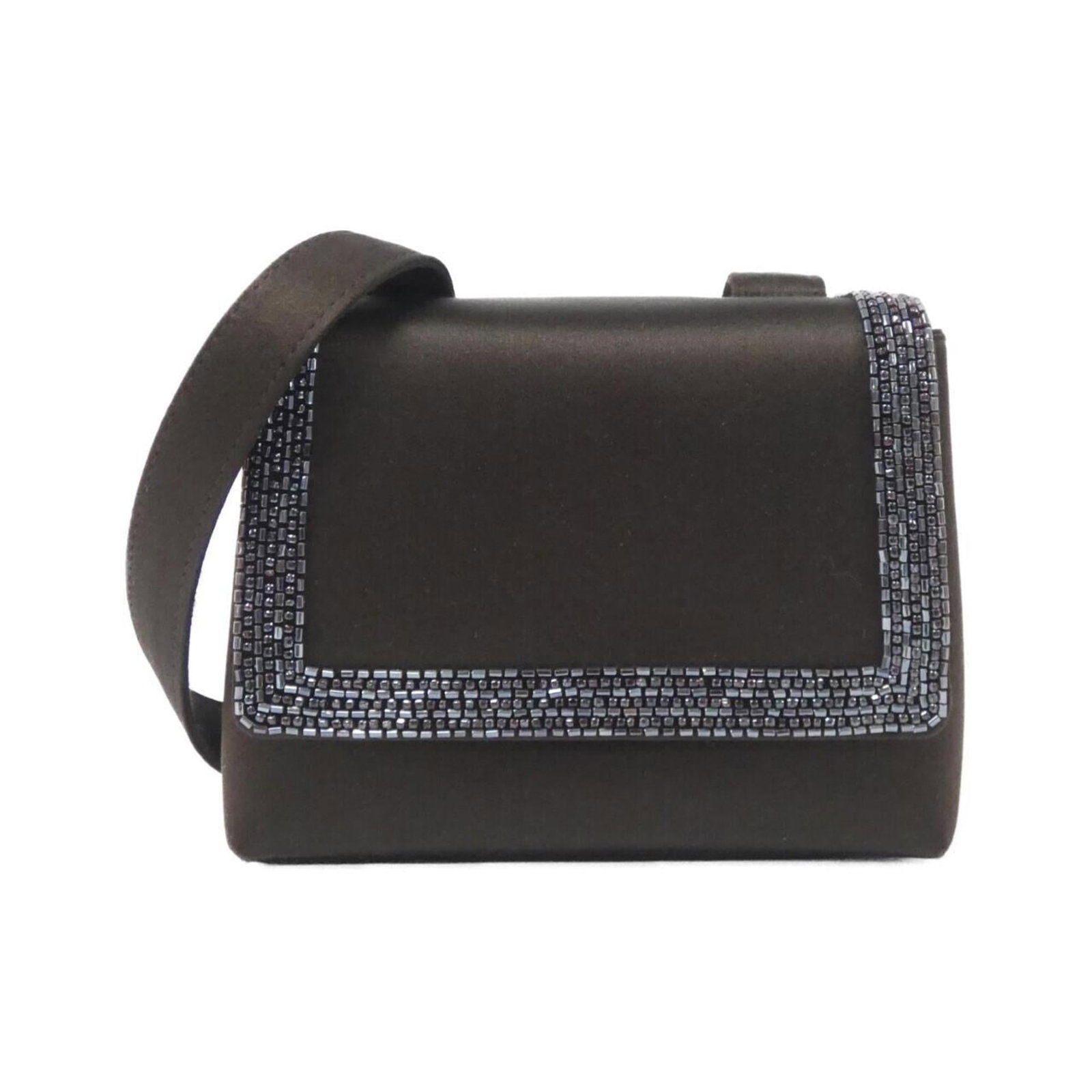Chanel Shoulder Bag Satin Beads: Chanel Shoulder Bag Satin Beads Satin beads add a touch of elegance to this Chanel shoulder bag, which features a classic design and luxurious materials. The bag's brown color and satin finish give it