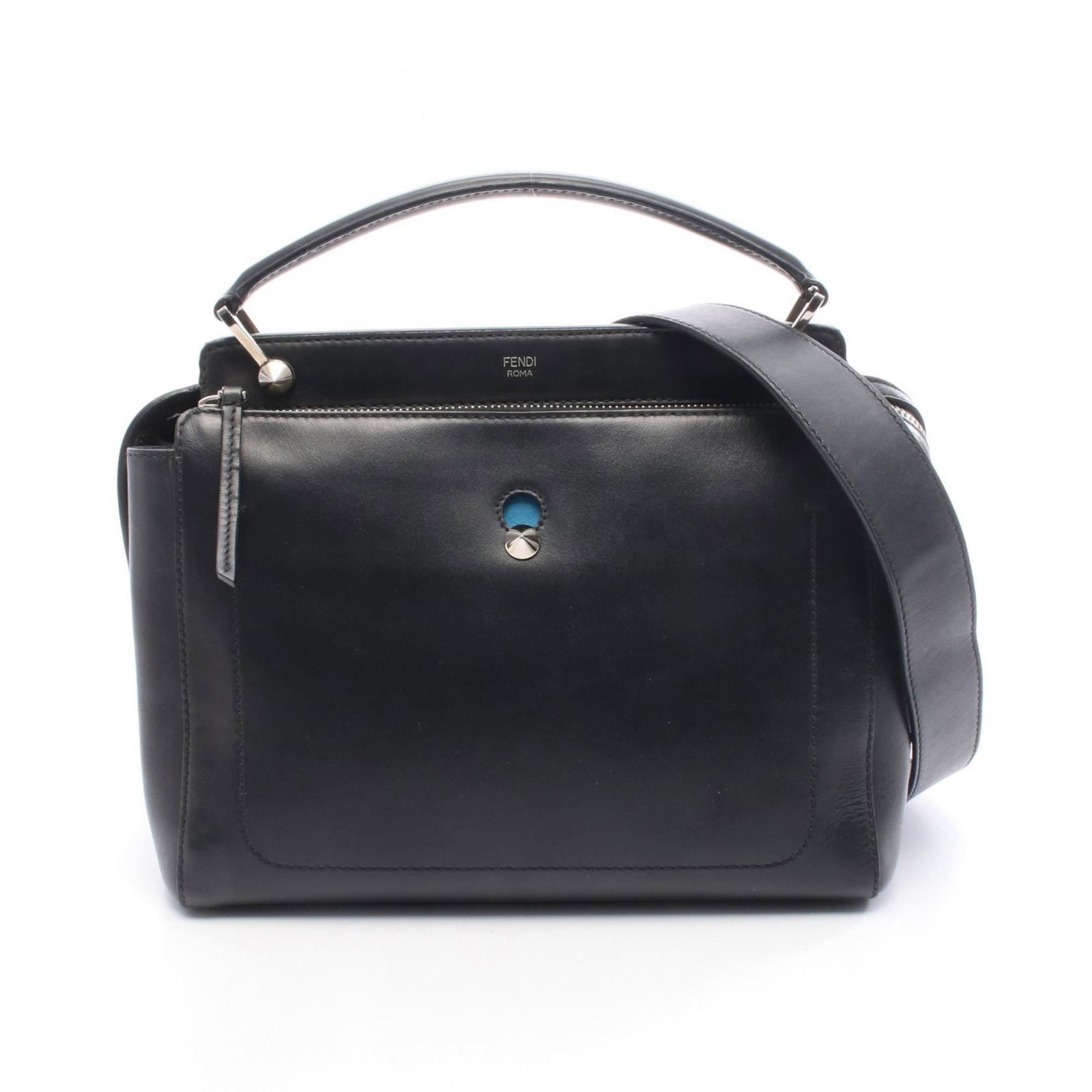 Fendi Handbag Leather: Fendi Handbag Leather Used Fendi Handbag Leather in Black. This black leather handbag measures 20cm x 30cm x 14cm and features traces of usage with minor damages and dirt visible. Despite its used