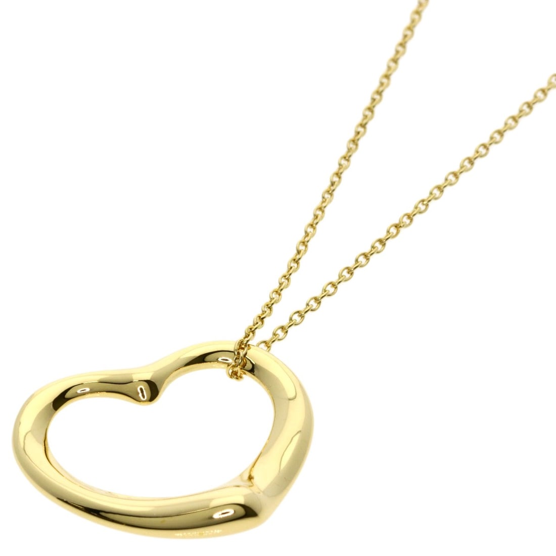 Open Heart Necklace Tiffany Co K18 Yellow Gold: Open Heart Necklace Tiffany Co K18 Yellow Gold Tiffany & Co's K18 Yellow Gold Open Heart Necklace boasts its sleek design and luxurious metal. Crafted from high-quality K18 gold, this necklace offers 
