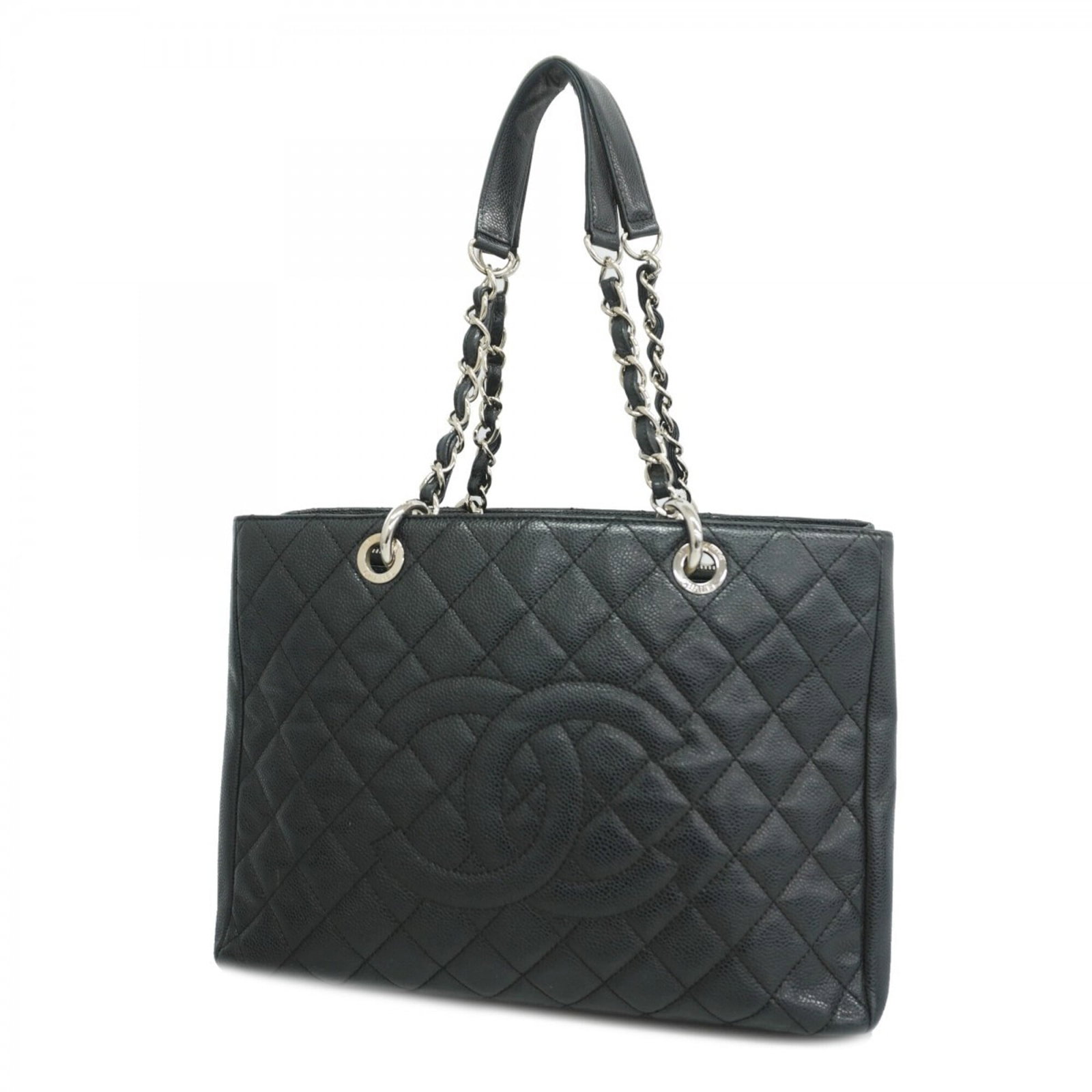 Chanel Tote Bag Grained Calfskin: Chanel Tote Bag Grained Calfskin The Chanel Tote Bag Grained Calfskin boasts a sleek black finish and silver hardware, showcasing its timeless design. Made from high-quality grained calfskin, this cla