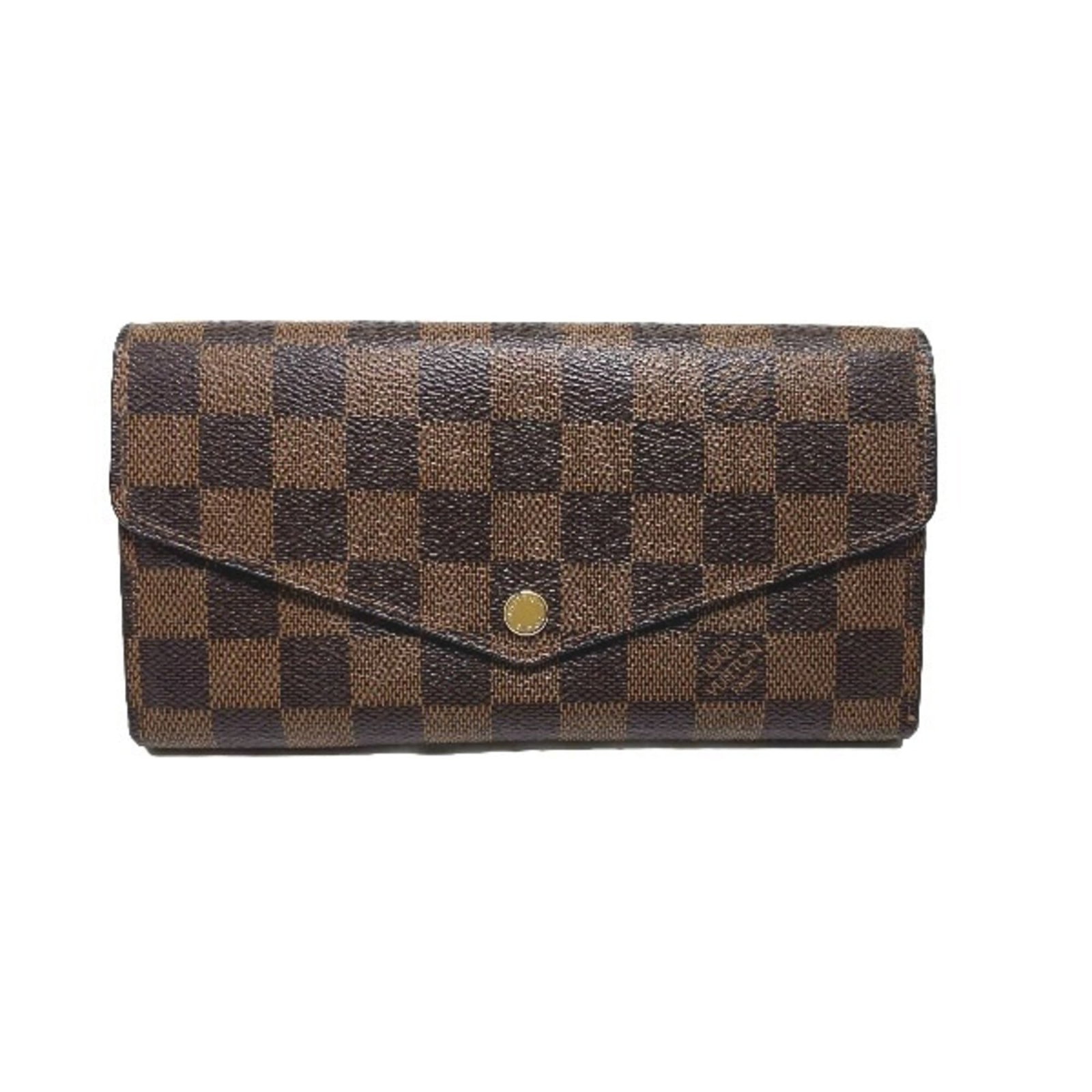 Louis Vuitton Long Wallet (Bi-Fold) Damier Canvas: Louis Vuitton Long Wallet (Bi-Fold) Damier Canvas Damier Canvas adds a touch of timeless elegance to this Louis Vuitton bi-fold wallet. A few traces of usage are visible, with some scratches and dirt,