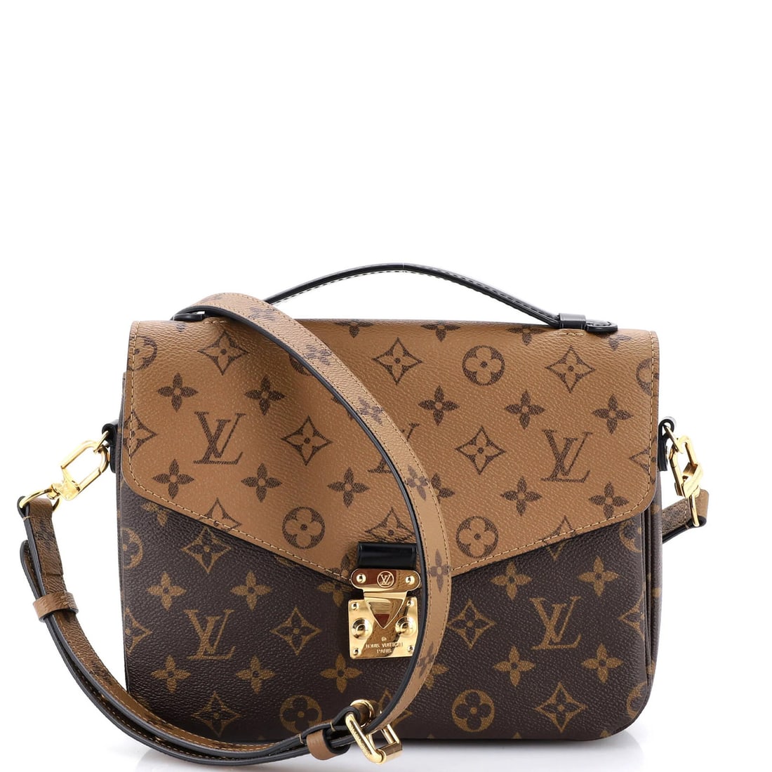 Metis Reverse Monogram Canvas Pochette Louis Vuitton: Metis Reverse Monogram Canvas Pochette Louis Vuitton The Louis Vuitton Metis Reverse Monogram Canvas Pochette boasts a timeless design with its classic cross-body style and iconic monogram pattern. Cr