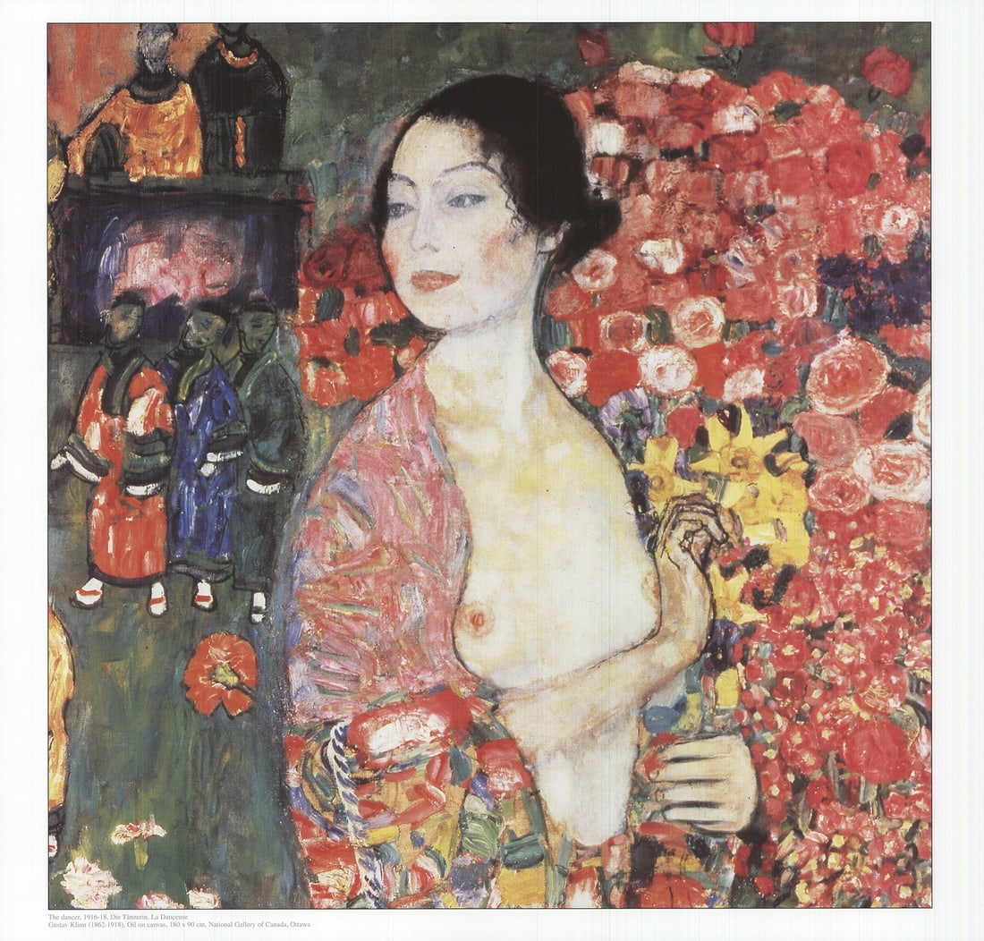 Klimt Gustav The Dancer 17 x 17.75 lithograph offset 2002: Klimt Gustav The Dancer 17 x 17.75 lithograph offset 2002 Klimt Gustav's The Dancer lithograph offset from 2002 showcases the artist's unique blend of elegance and sensuality. This 17 x 17.75 inch pie