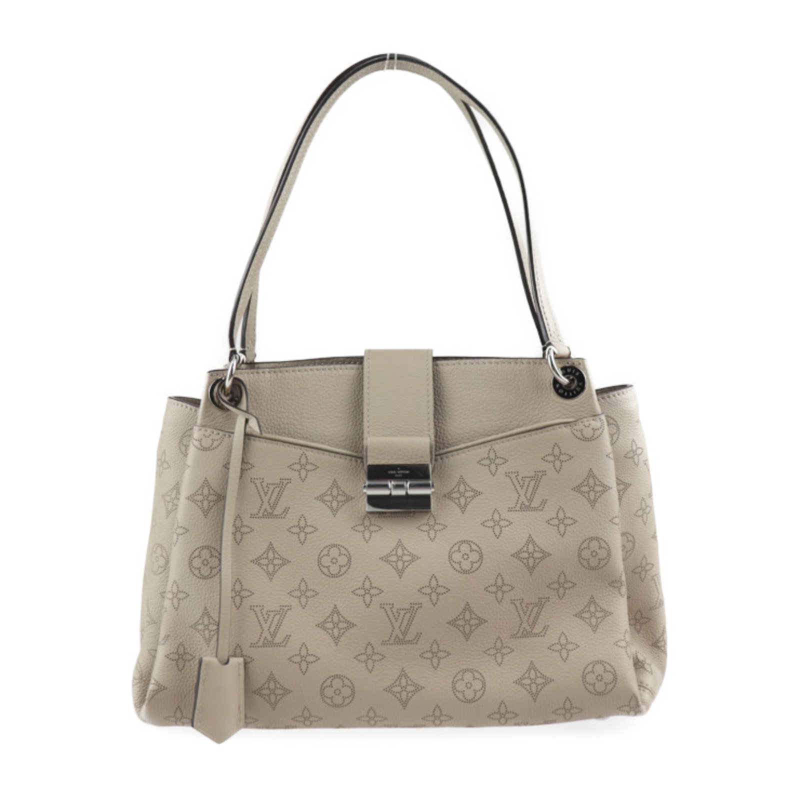 Louis Vuitton Handbag Shoulder Bag Tote Bag Mahina Leather: Louis Vuitton Handbag Shoulder Bag Tote Bag Mahina Leather The Louis Vuitton Mahina Leather Shoulder Bag Tote Bag boasts a classic design with elegant beige and silver accents. Made from high-quality