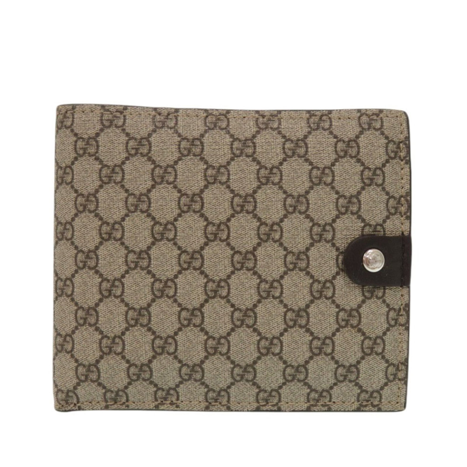 Gucci Wallet (Bi-Fold) Gg Supreme: Gucci Wallet (Bi-Fold) Gg Supreme Gucci Wallet (Bi-Fold) in Gg Supreme Material features a classic design with a brown color. The bi-fold wallet has a size of 9cm x 10.5cm x 1cm and shows traces of us