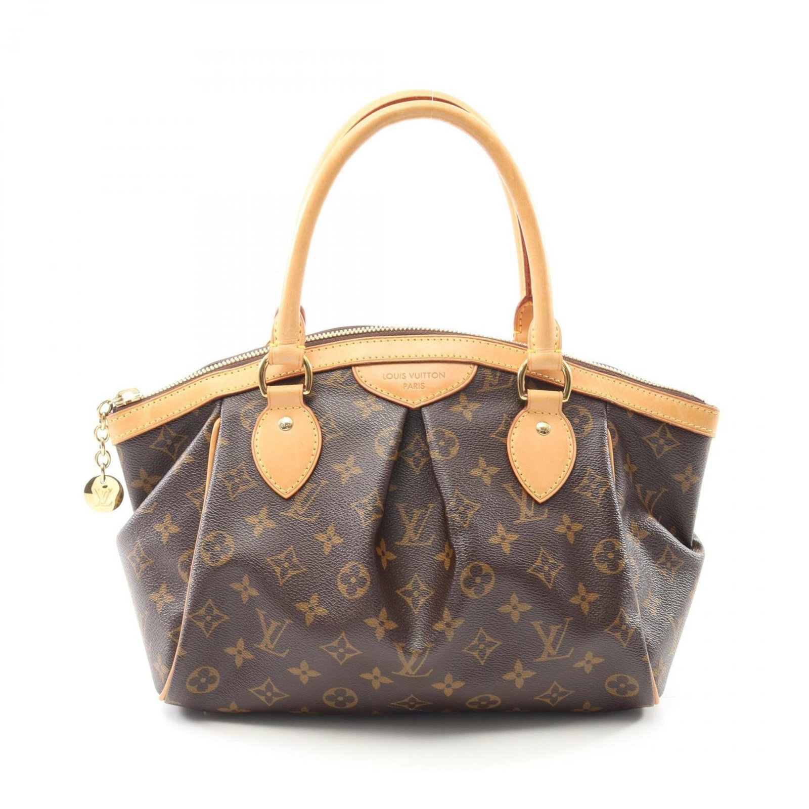 Louis Vuitton Handbag Coated Canvas Leather: Louis Vuitton Handbag Coated Canvas Leather Coated canvas and leather blend in this classic Louis Vuitton handbag, featuring a timeless brown color. With its 22cm x 29cm x 15cm dimensions, it offers a