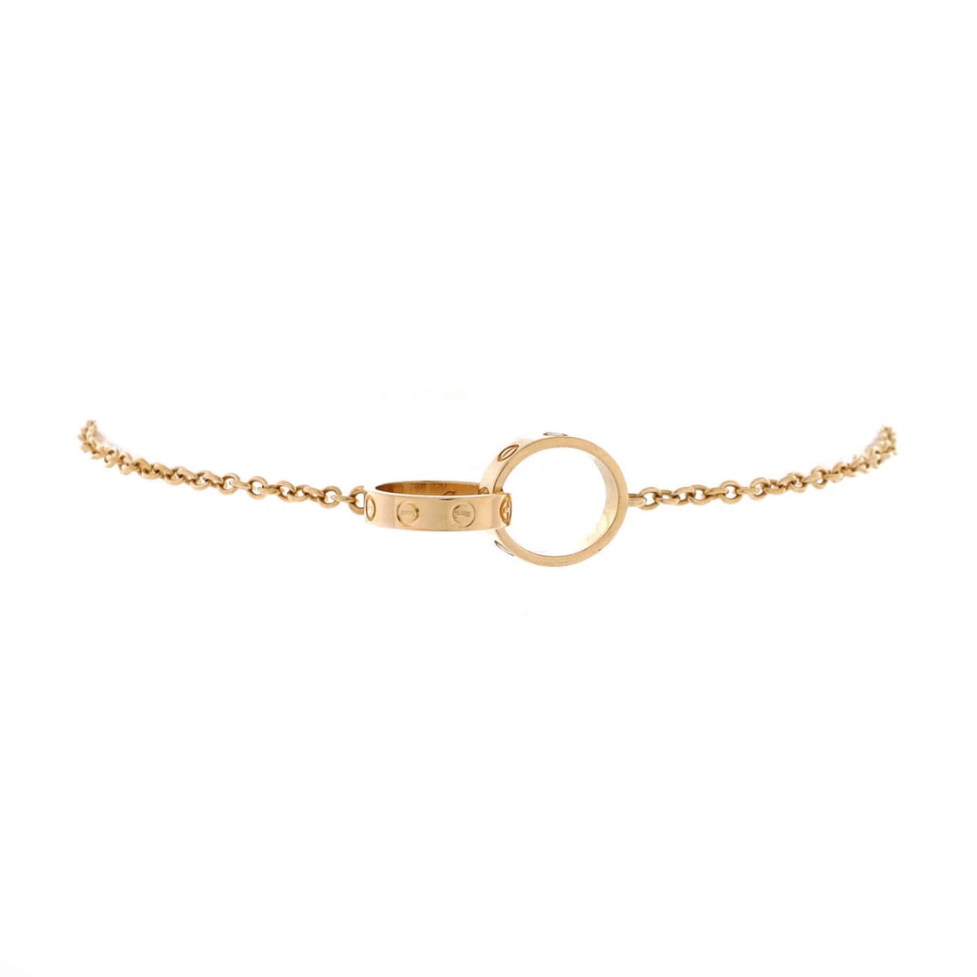 Love Interlocking 18K Yellow Gold Cartier Bracelet: Love Interlocking 18K Yellow Gold Cartier Bracelet 18K Yellow Gold Cartier Love Interlocking Bracelet - A timeless piece of elegance with its interlocking hearts motif. Made from high-quality 18K