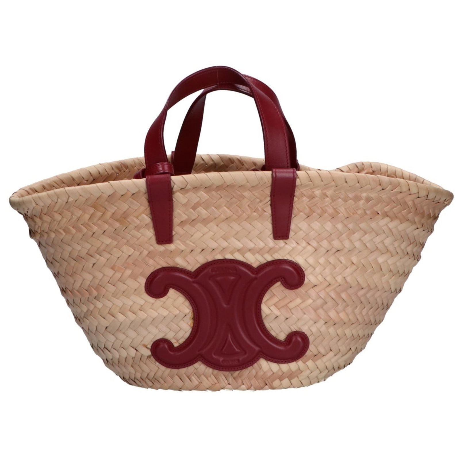 Celine Tote Bag Raffia: Celine Tote Bag Raffia Celine Tote Bag Raffia in Bordeaux features a unique blend of style and texture. With its distinctive raffia material and classic design, this tote bag offers a timeless look fo
