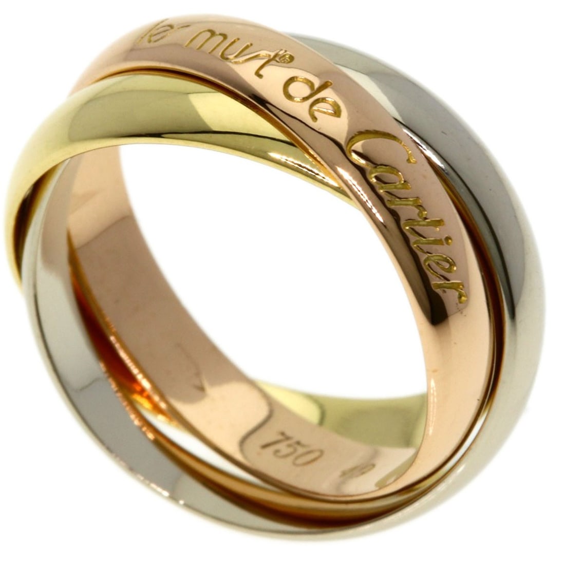 K18 Pink Gold Yellow Gold Cartier Ring #49: K18 Pink Gold Yellow Gold Cartier Ring #49 K18 Pink Gold Yellow Gold Cartier Ring #49 is a unique piece featuring K18 yellow gold material and no main stone. The ring's style and exterior color are