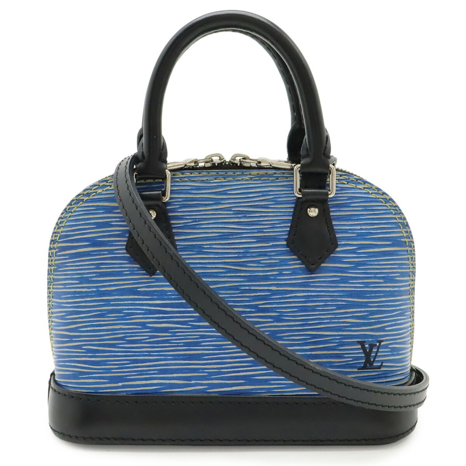 Louis Vuitton Handbag Shoulder Bag Denim: Louis Vuitton Handbag Shoulder Bag Denim Light blue denim shoulder bag from Louis Vuitton, featuring a classic design with a 12.5cm x 17cm x 8cm size and 120cm strap length. The bag has traces of usag