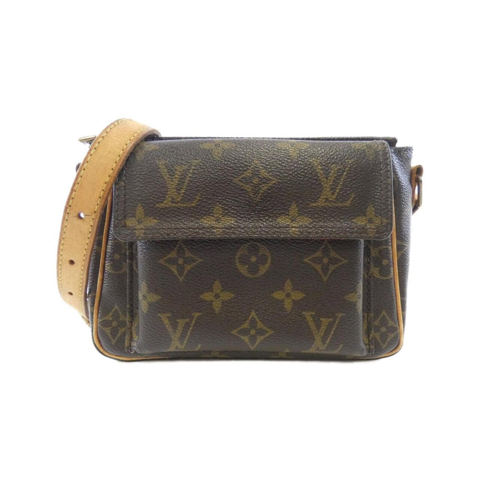 Louis Vuitton Shoulder Bag Coated Canvas: Louis Vuitton Shoulder Bag Coated Canvas The Louis Vuitton Shoulder Bag Coated Canvas boasts a timeless design with its classic brown hue and durable coated canvas material. Measuring 13cm x 18cm x 9c