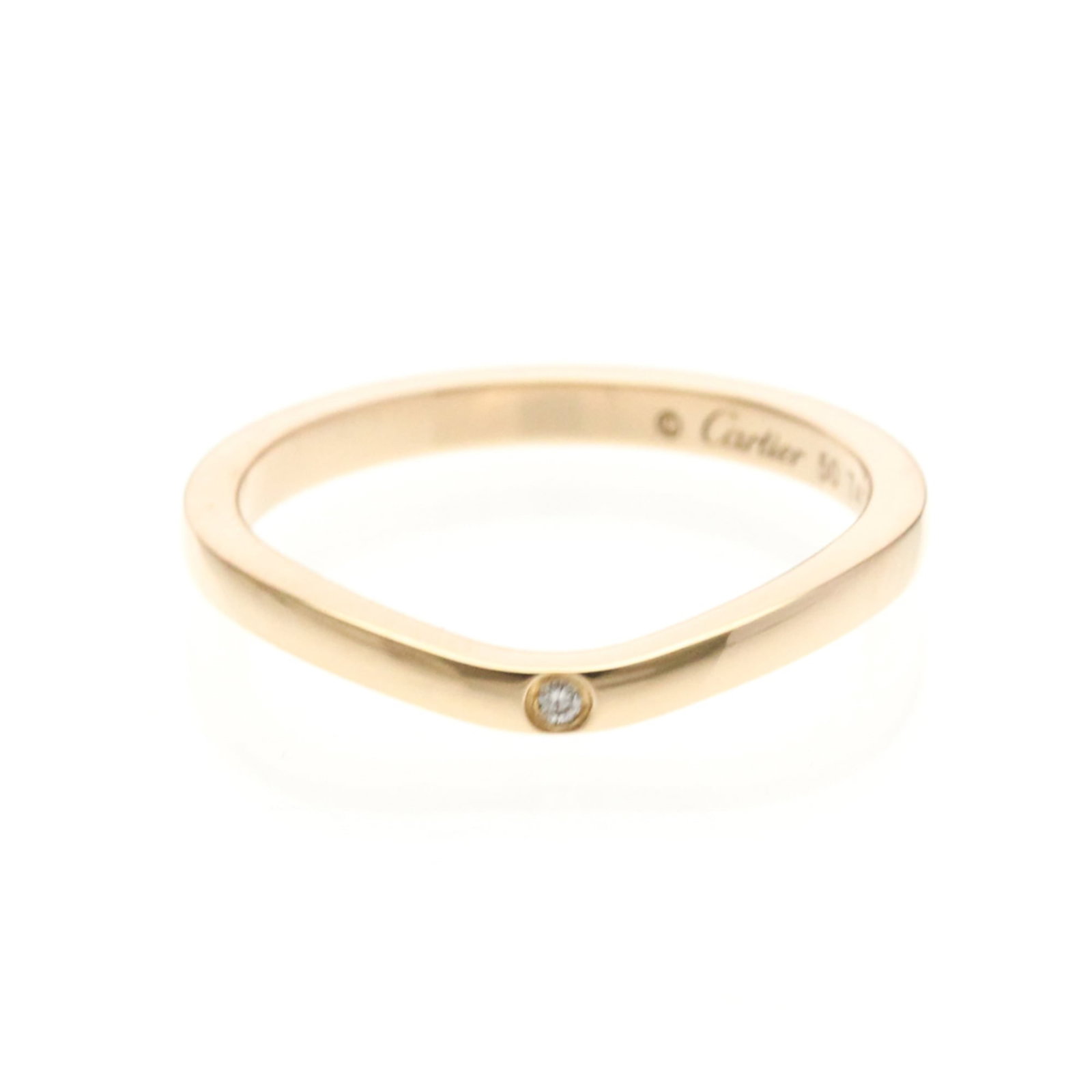 Cartier Band Ring Pink Gold (18K): Cartier Band Ring Pink Gold (18K) Cartier Band Ring Pink Gold (18K) - A delicate and elegant pink gold band ring featuring a subtle diamond accent, crafted from 18K metal for a touch of luxury. This