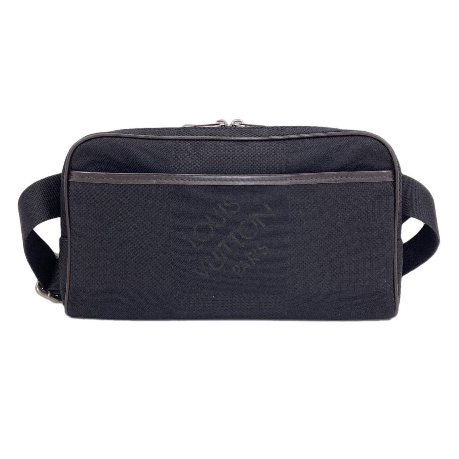 Louis Vuitton Sling Bag Canvas: Louis Vuitton Sling Bag Canvas Black canvas Louis Vuitton sling bag with a classic design. The bag has a worn look due to traces of usage and minor scratches/dirt, but remains in good condition
