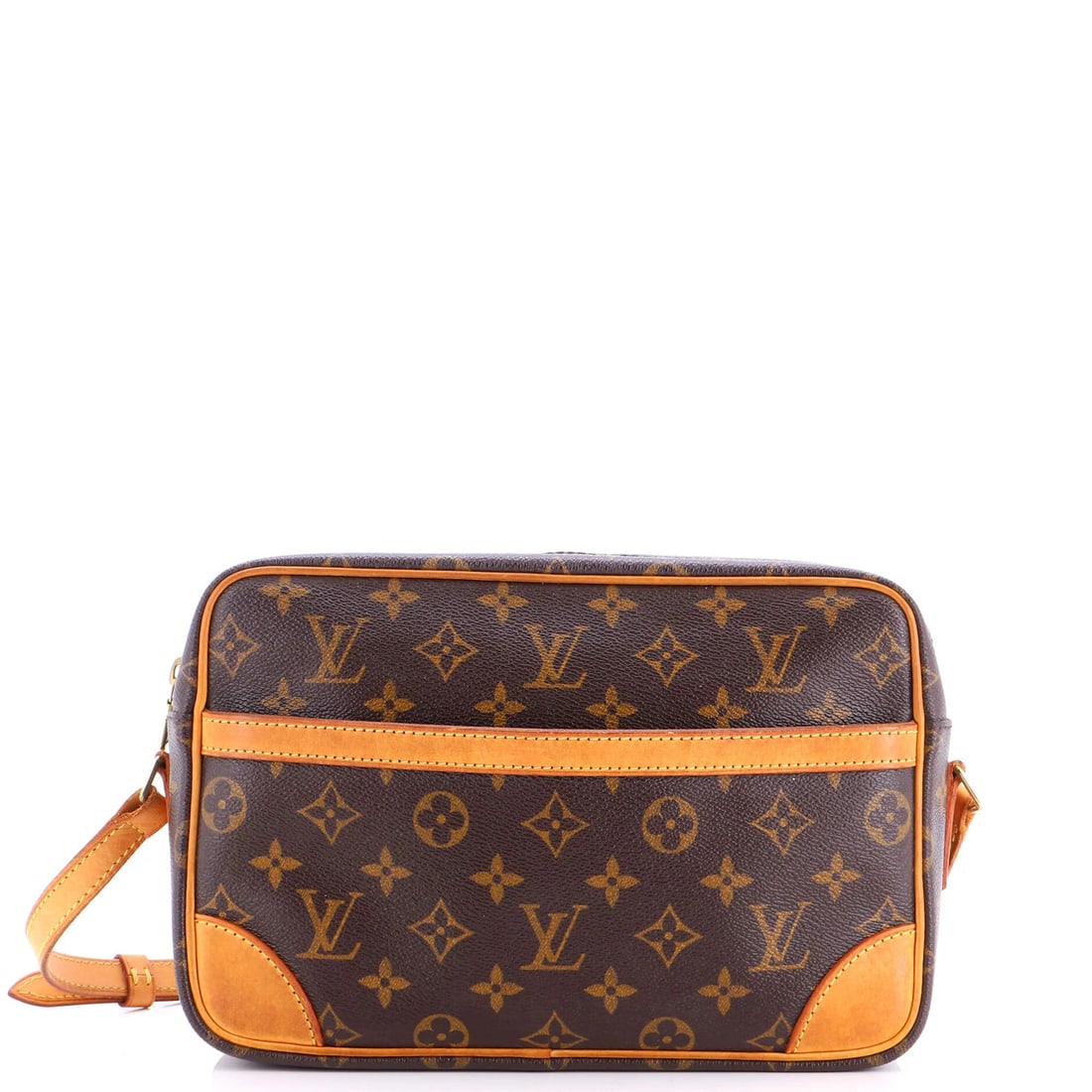 Trocadero Monogram Canvas Handbag Louis Vuitton 27: Trocadero Monogram Canvas Handbag Louis Vuitton 27 The Trocadero Monogram Canvas Handbag Louis Vuitton 27 features a classic cross body design with heavy discoloration throughout its canvas exterior. 