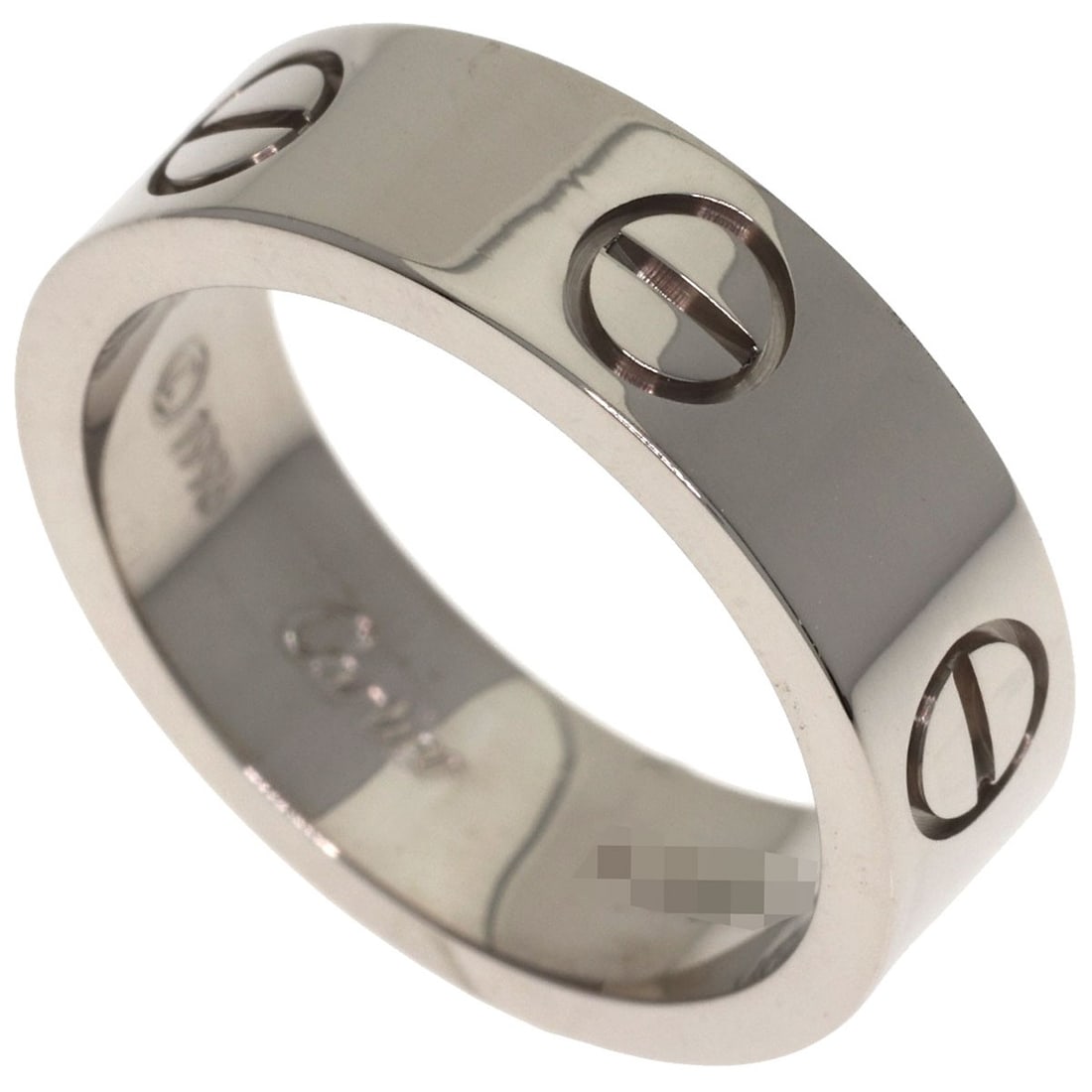 Love Ring K18 Gold White Cartier 50: Love Ring K18 Gold White Cartier 50 K18 White Gold Cartier Ring Features a Sleek Design with No Main Stone. The K18 Metal Purity and Silver Exterior Color Add to Its Unique Appeal. This 50 Piece Gold 