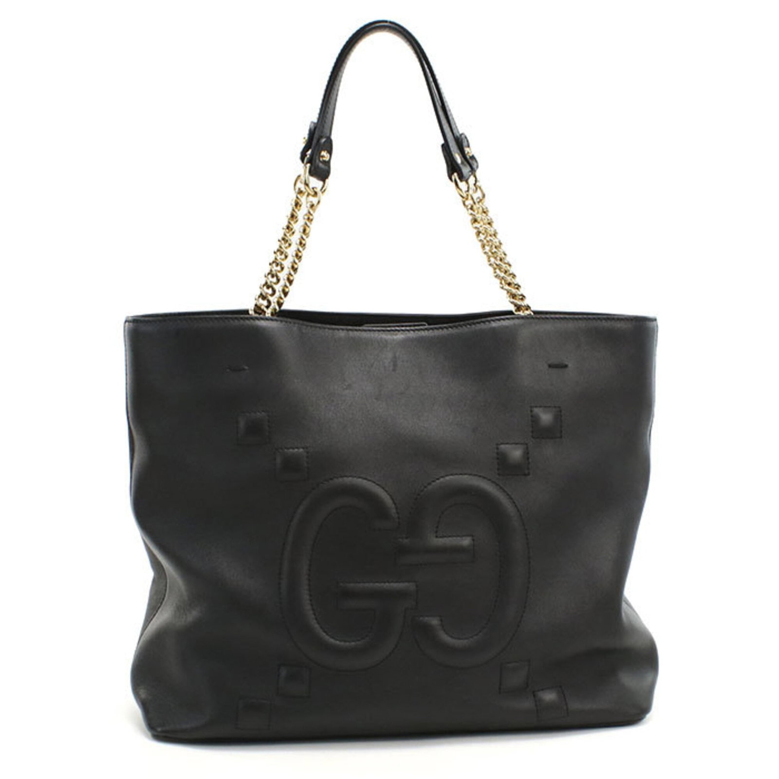 Gucci Tote Bag Leather: Gucci Tote Bag Leather The Gucci Tote Bag Leather is a classic black tote with gold hardware, featuring high-quality leather construction and a timeless design. With its clean lines and elegant detail