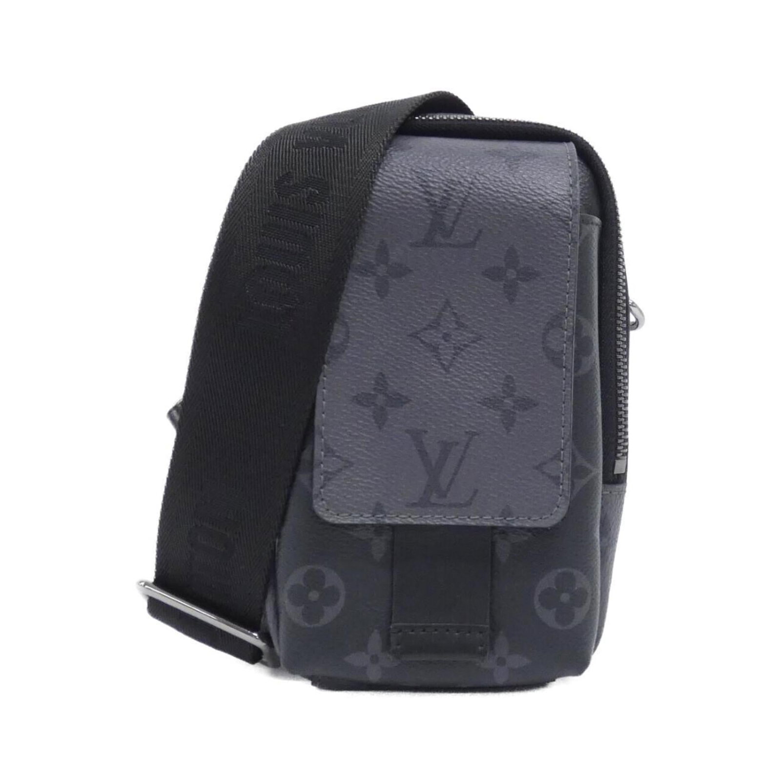 Louis Vuitton Shoulder Bag Coated Canvas: Louis Vuitton Shoulder Bag Coated Canvas The Louis Vuitton Shoulder Bag Coated Canvas boasts a sleek black finish and silver accents, adding a touch of sophistication to any outfit. Made from high-qua
