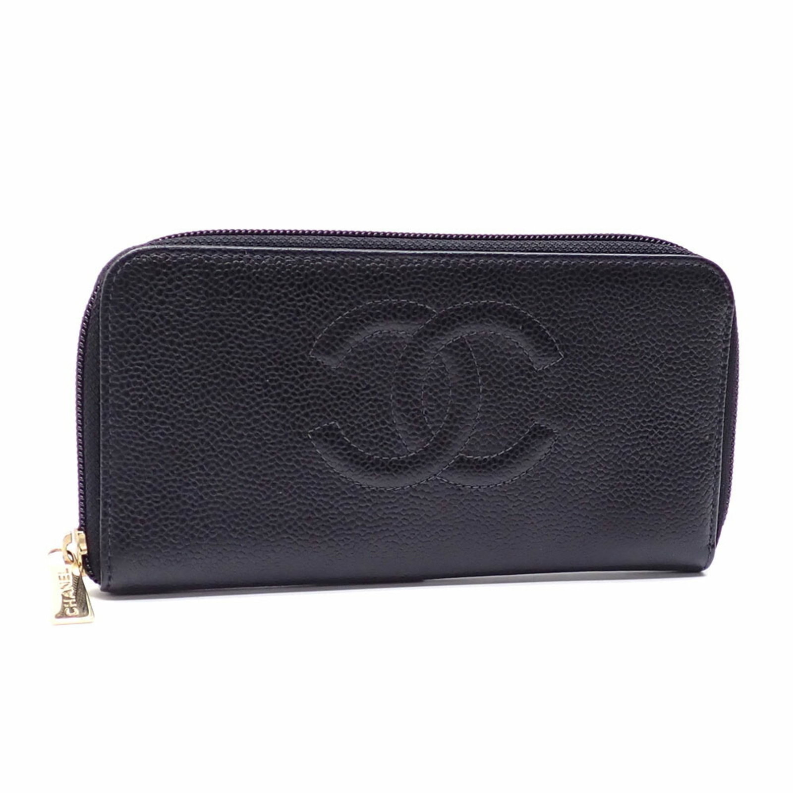 Chanel Long Wallet (Bi-Fold) Leather: Chanel Long Wallet (Bi-Fold) Leather The Chanel Long Wallet (Bi-Fold) Leather is a classic design with clean lines and timeless elegance. Its black leather exterior features subtle scratches and signs