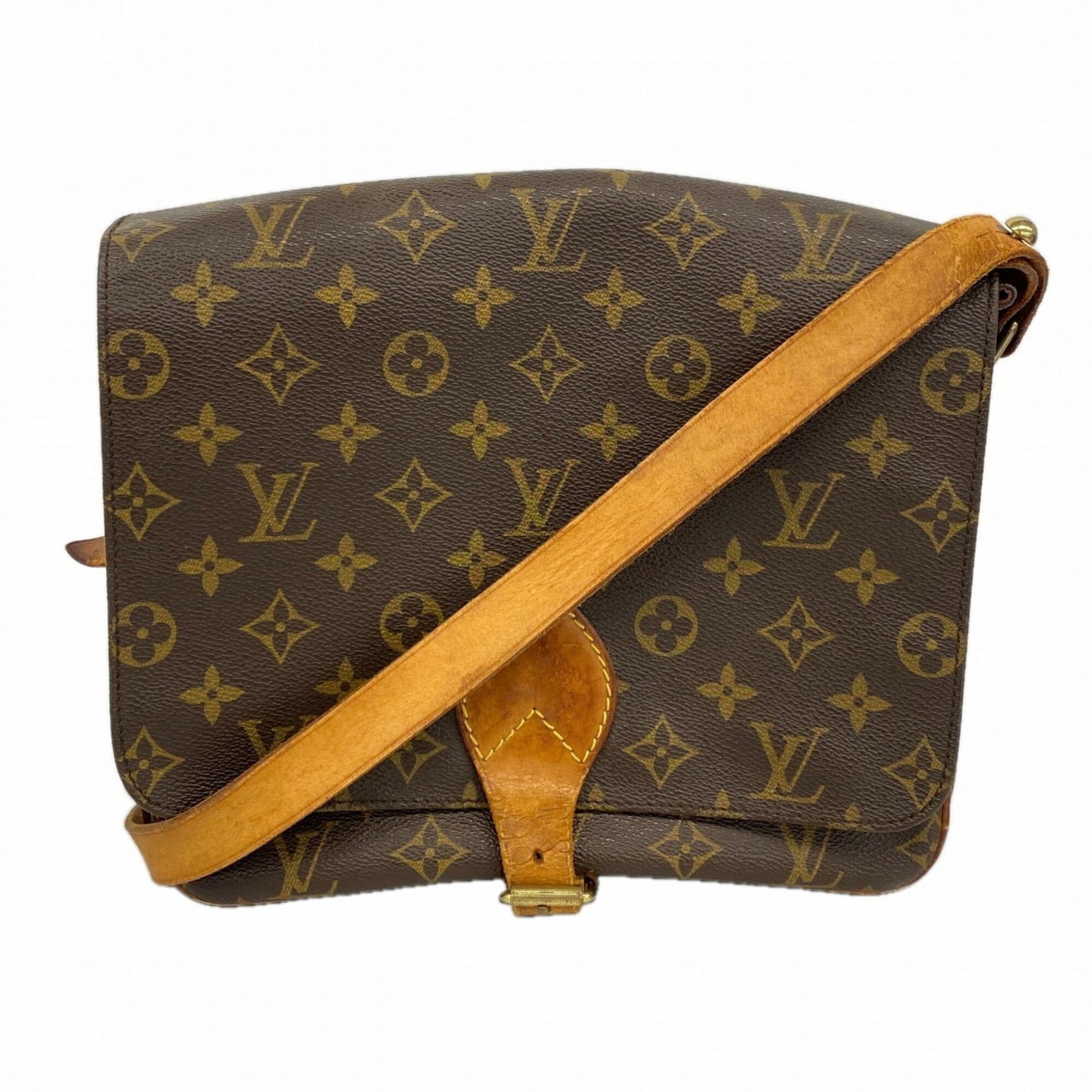 Louis Vuitton Shoulder Bag: Louis Vuitton Shoulder Bag Brown Louis Vuitton Shoulder Bag with Traces of Usage. This pre-owned shoulder bag features the iconic monogram pattern and measures 20cm x 24.5cm x 8cm. With its classic de