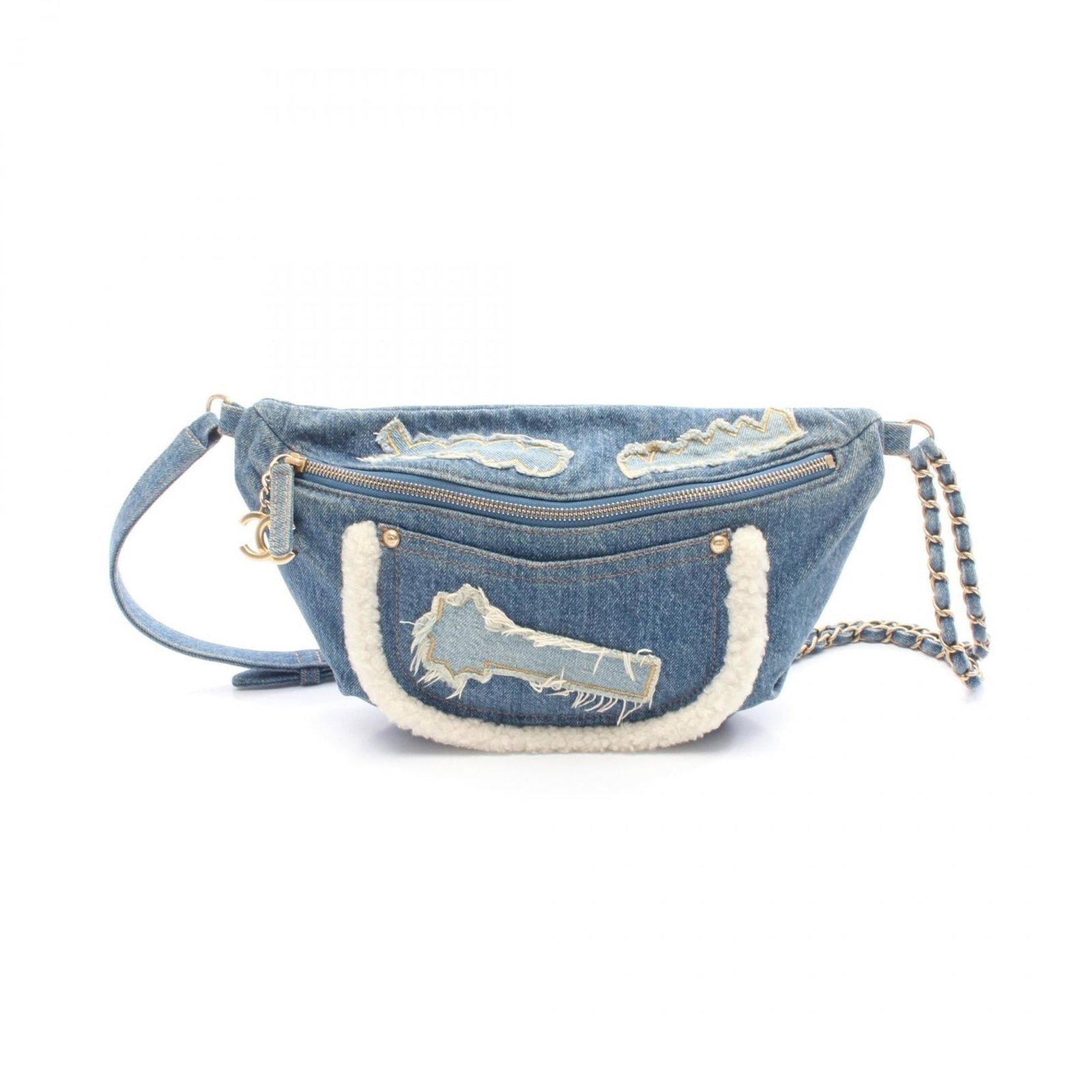 Chanel Fanny Pack Denim: Chanel Fanny Pack Denim Chanel's iconic Fanny Pack Denim in a vibrant blue and white hue offers a stylish and functional accessory for everyday wear. Made from high-quality denim, this classic design 