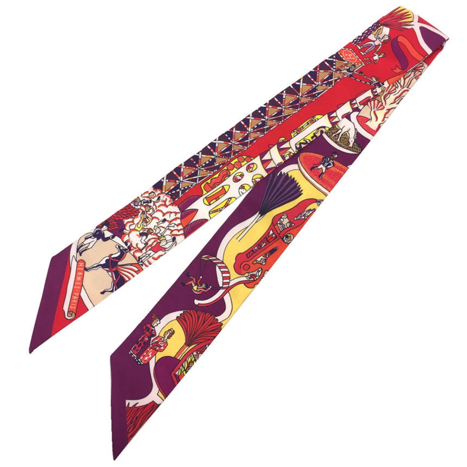 Hermes Scarf Silk: Hermes Scarf Silk Silk scarf from renowned French fashion house Hermes, featuring a vibrant red color. Made from high-quality silk and measuring 85cm x 5cm, this scarf boasts a compact size perfect