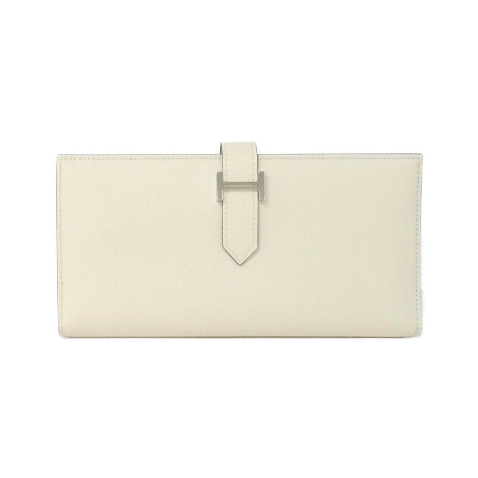 Hermes Long Wallet (Bi-Fold) Epsom Leather: Hermes Long Wallet (Bi-Fold) Epsom Leather Epsom Leather craftsmanship shines in this bi-fold long wallet from Hermes. With its vibrant Lime and Yellow colors, this unique piece adds a pop of personal