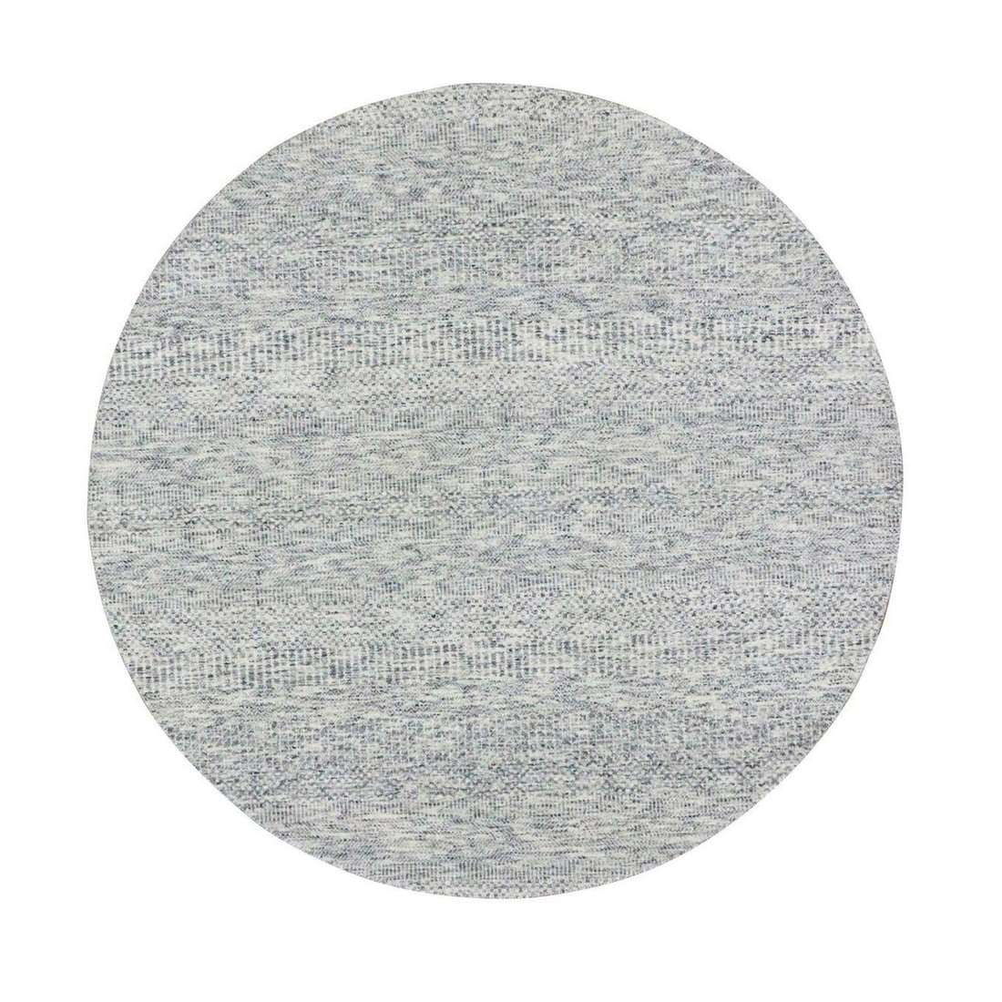 Gray wool rug silver chalice hand knotted round (1 of 7)