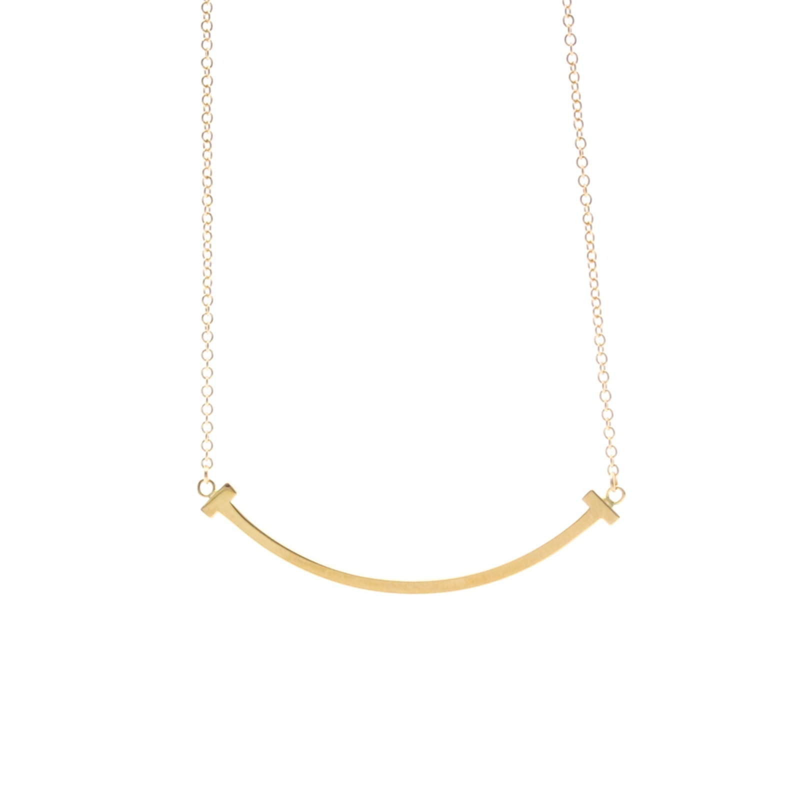 Tiffany Tiffany T Smile Small Necklace Pink Gold (18K) No Stone Menwomen Fashion Pendant Necklace (1 of 13)