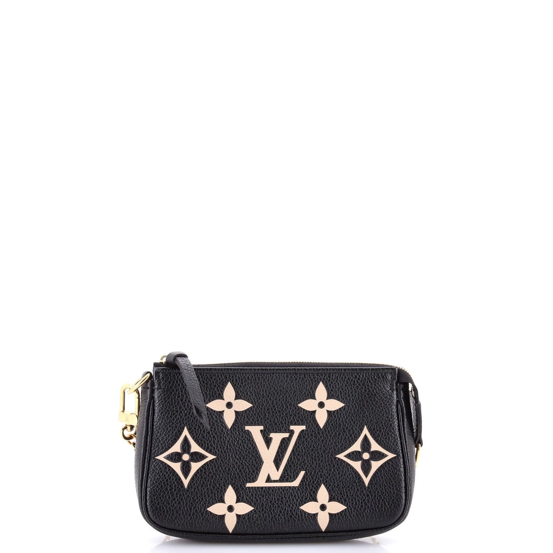Louis Vuitton Giant Mini Bicolor Monogram Empreinte Accessoires Pochette: Louis Vuitton Giant Mini Bicolor Monogram Empreinte Accessoires Pochette The Louis Vuitton Giant Mini Bicolor Monogram Empreinte Accessoires Pochette boasts a striking black exterior with a bold,