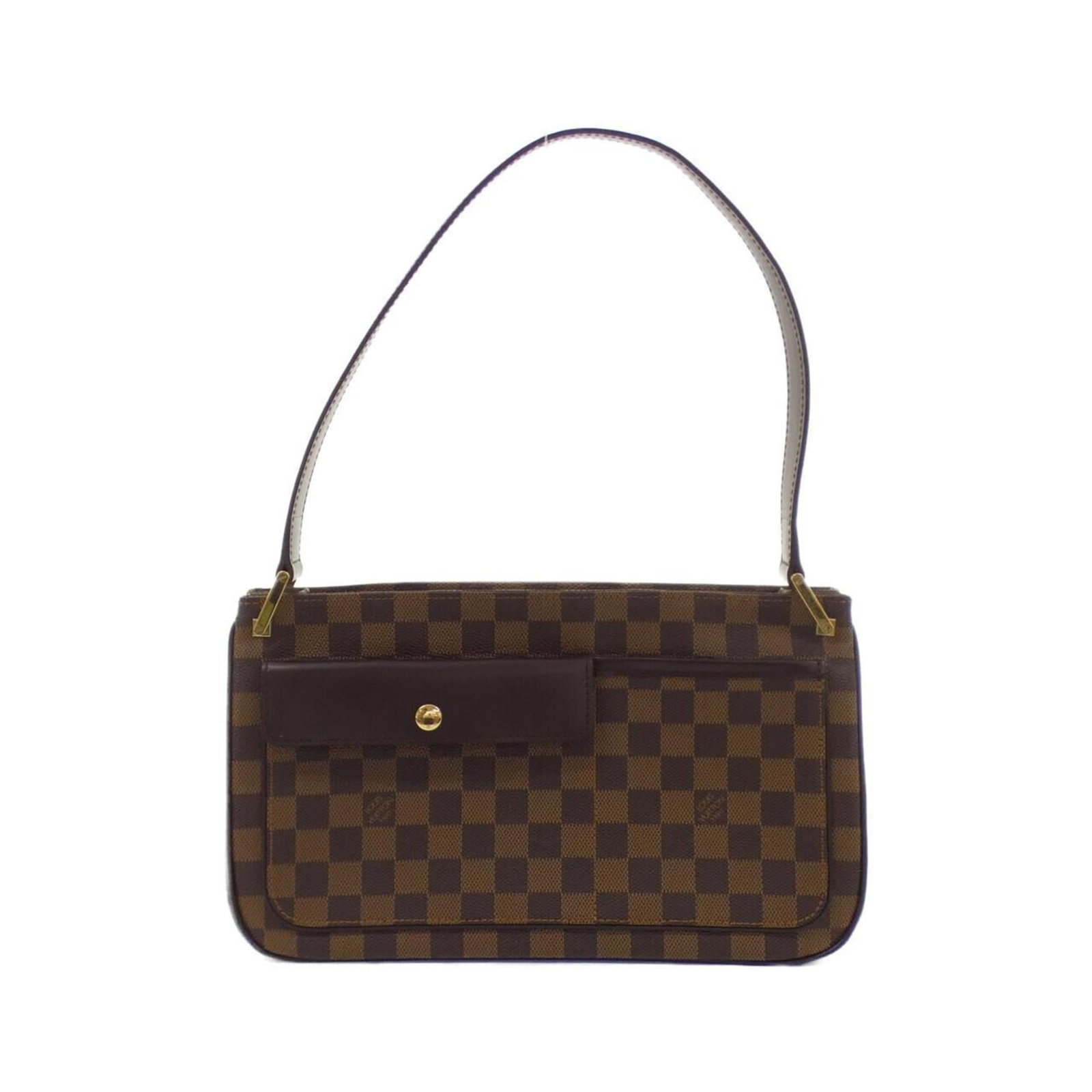 Louis Vuitton Shoulder Bag Coated Canvas: Louis Vuitton Shoulder Bag Coated Canvas The Louis Vuitton Shoulder Bag Coated Canvas boasts a classic design with a durable coated canvas material and gold hardware. With its elegant Ebene color and 