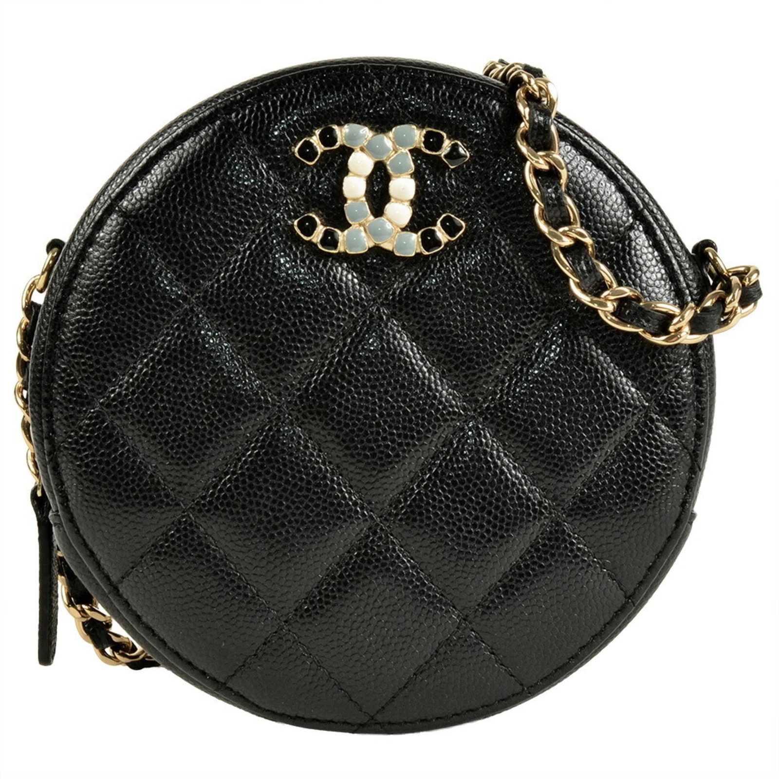 Chanel Shoulder Bag Grained Calfskin: Chanel Shoulder Bag Grained Calfskin The Chanel Shoulder Bag in Grained Calfskin features a timeless design with gold hardware and an open pocket for added convenience. Measuring 12cm x 12cm x 6cm, th