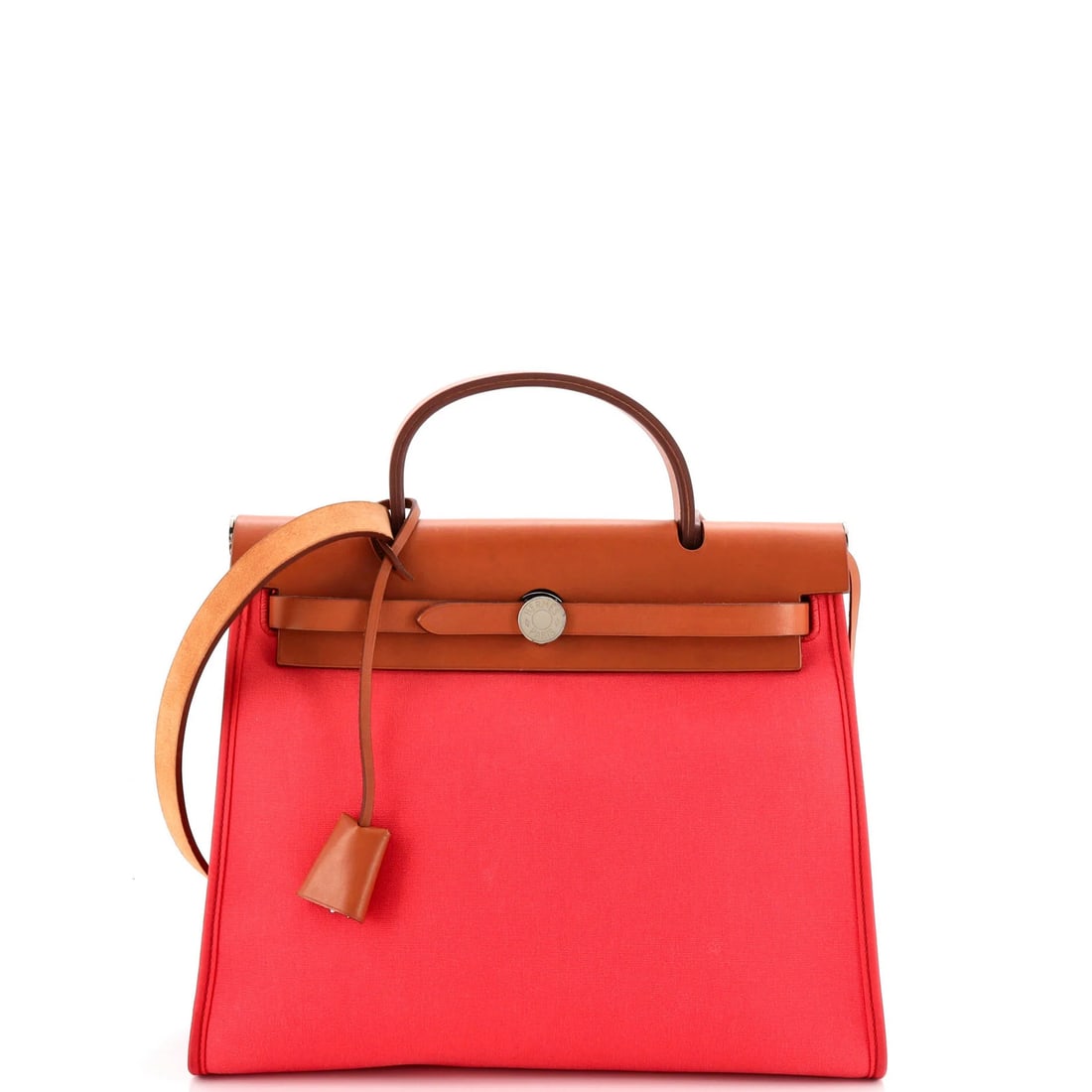 Leather toile zip herbag Hermes: Leather toile zip herbag Hermes The Herm?s O Square (2011) Leather Toile Zip Herbag is a stylish shoulder bag with a pink exterior and interior. Featuring a classic design with a zip closure and leath