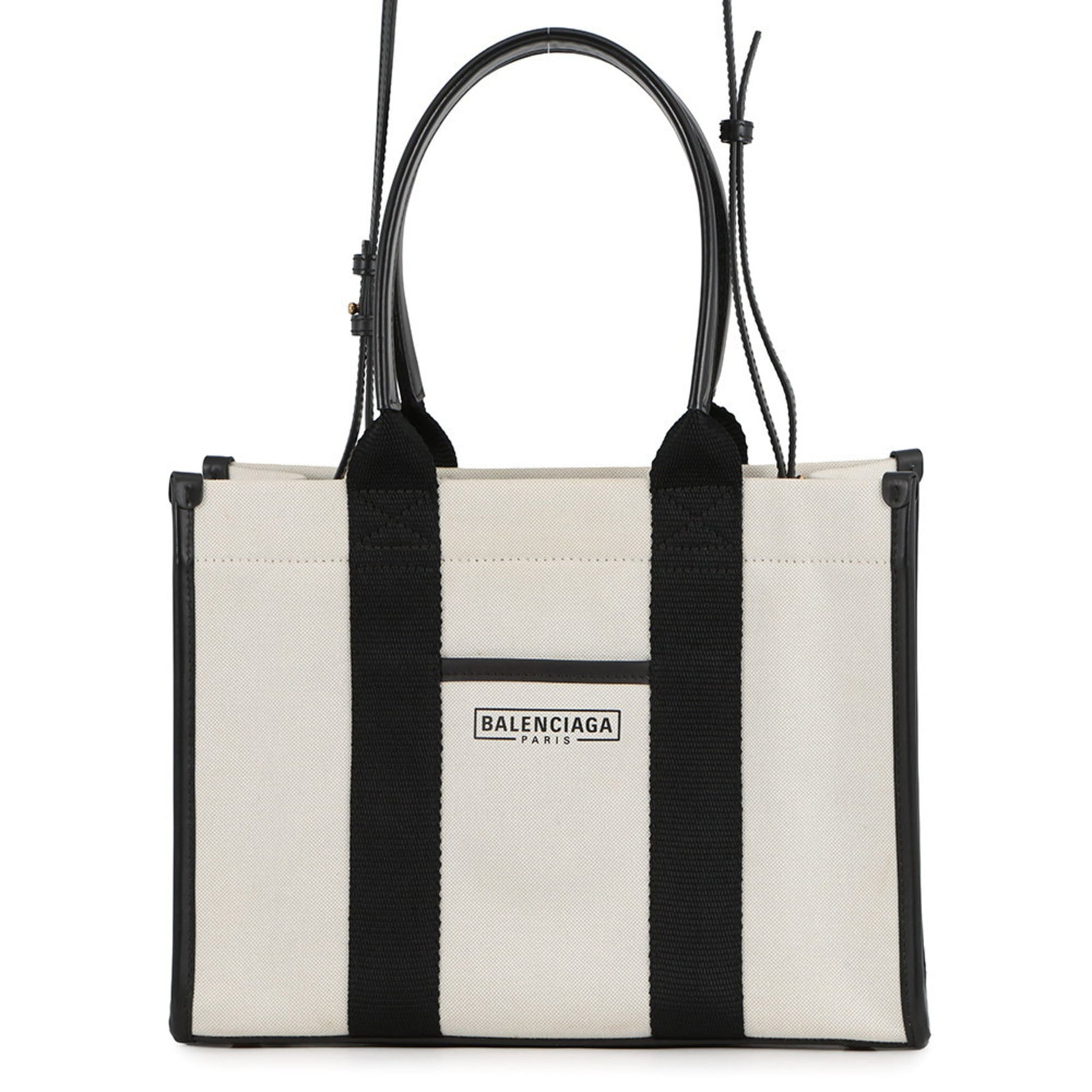 Balenciaga Handbag Tote Bag Canvas Leather: Balenciaga Handbag Tote Bag Canvas Leather Canvas and leather come together in this sleek Balenciaga tote bag, featuring gold hardware and an open closure. With its spacious interior and adjustable
