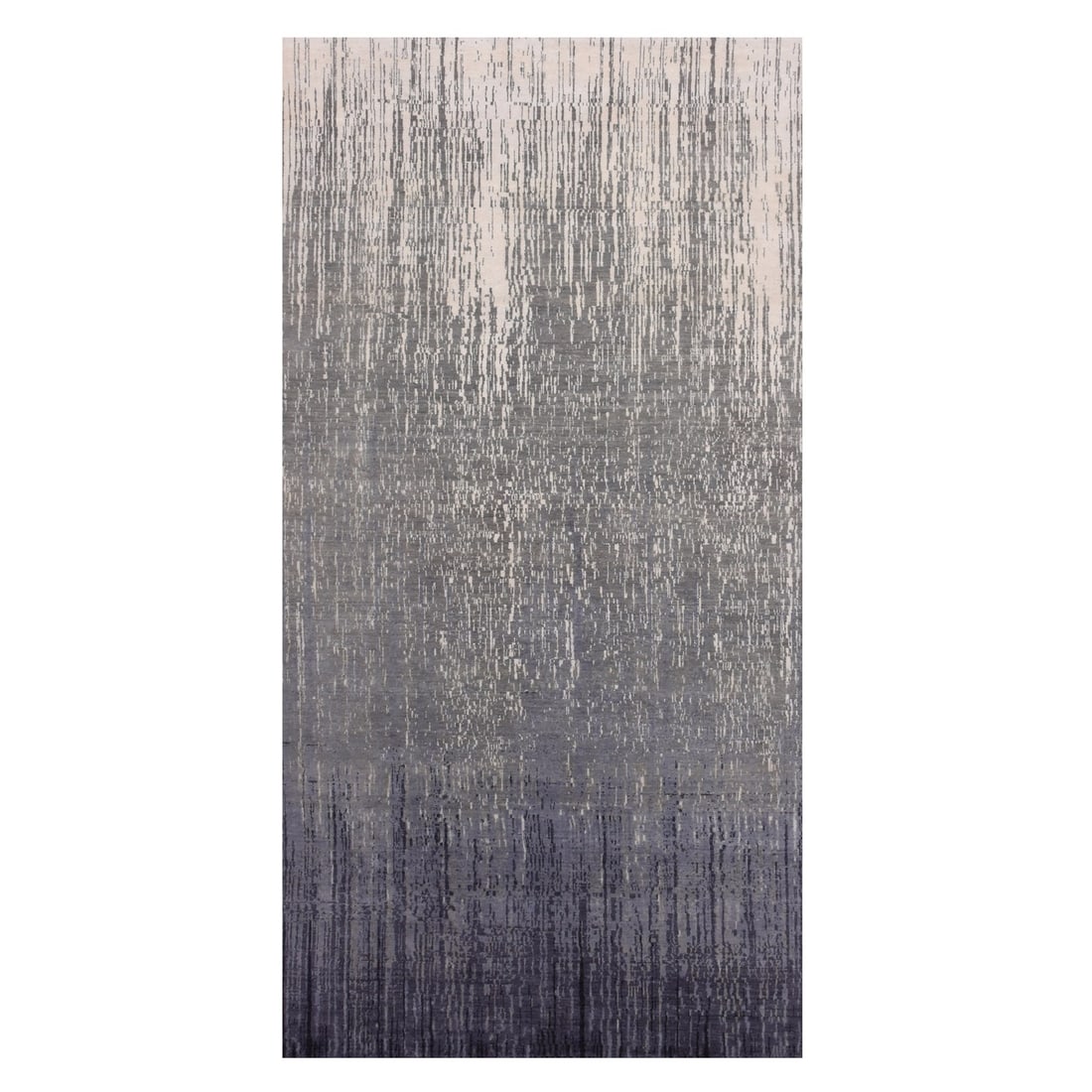 Gray wool hand knotted modern ombre design wide runner rug 6 1 x 12 1 (1 of 11)