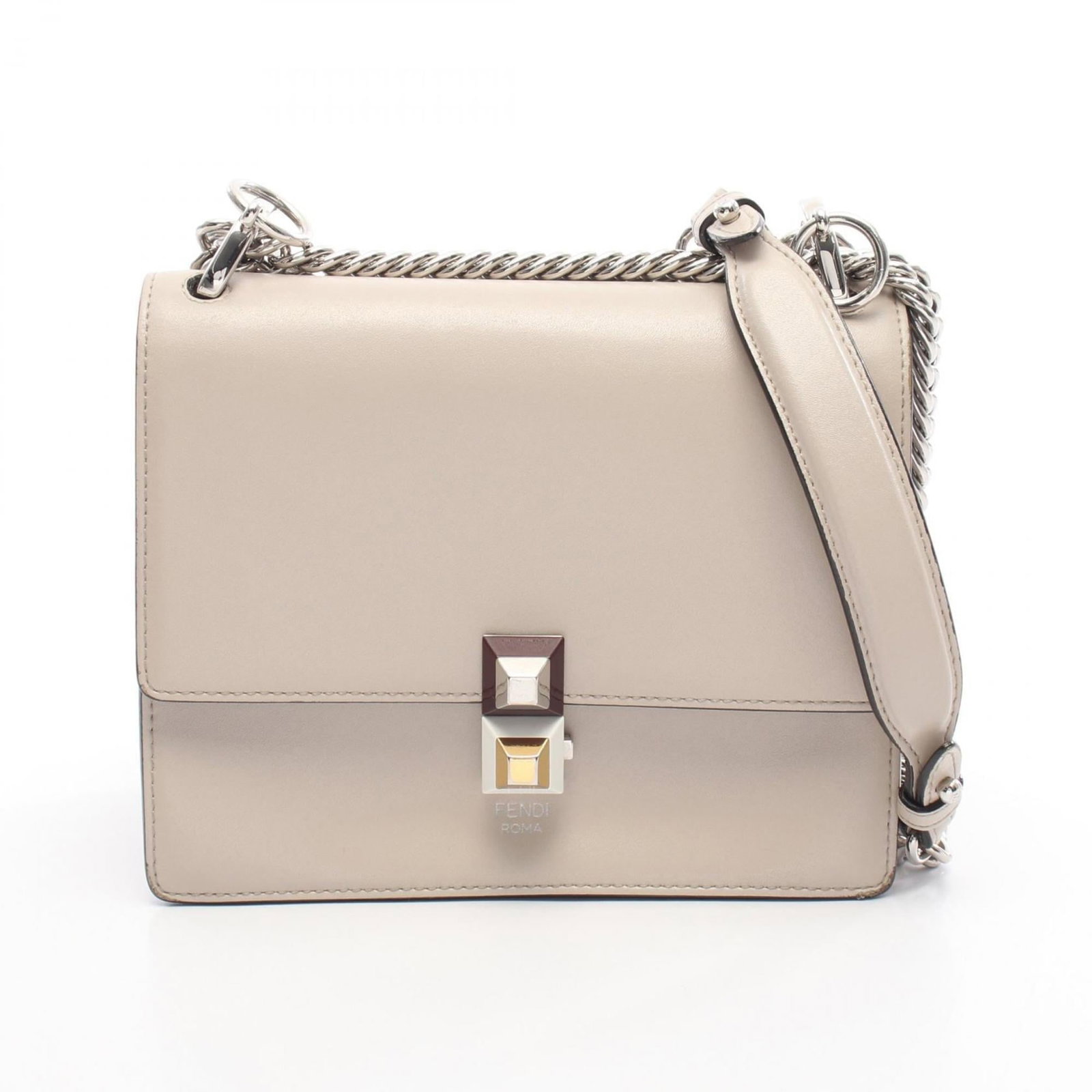 Fendi Shoulder Bag: Fendi Shoulder Bag Fendi's iconic shoulder bag boasts a timeless beige hue and sleek design. With its classic proportions and subtle wear, this pre-owned Fendi bag remains a stylish addition to any