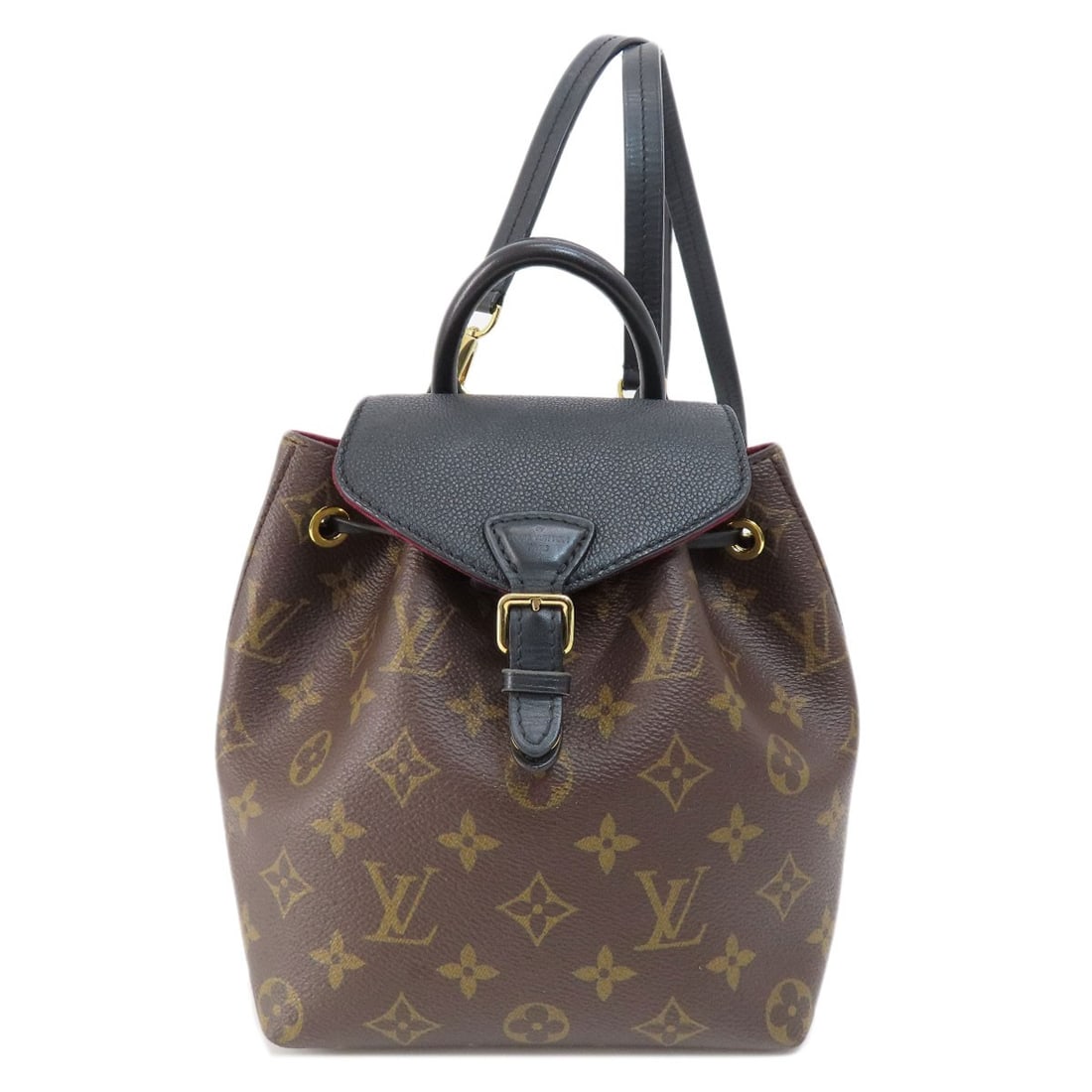 Monogram Bb Backpack: Monogram Bb Backpack Monogram canvas exterior adds a touch of luxury to this LOUIS VUITTON backpack, featuring iconic black accents. The A* Daypack style provides ample space for daily essentials, whi